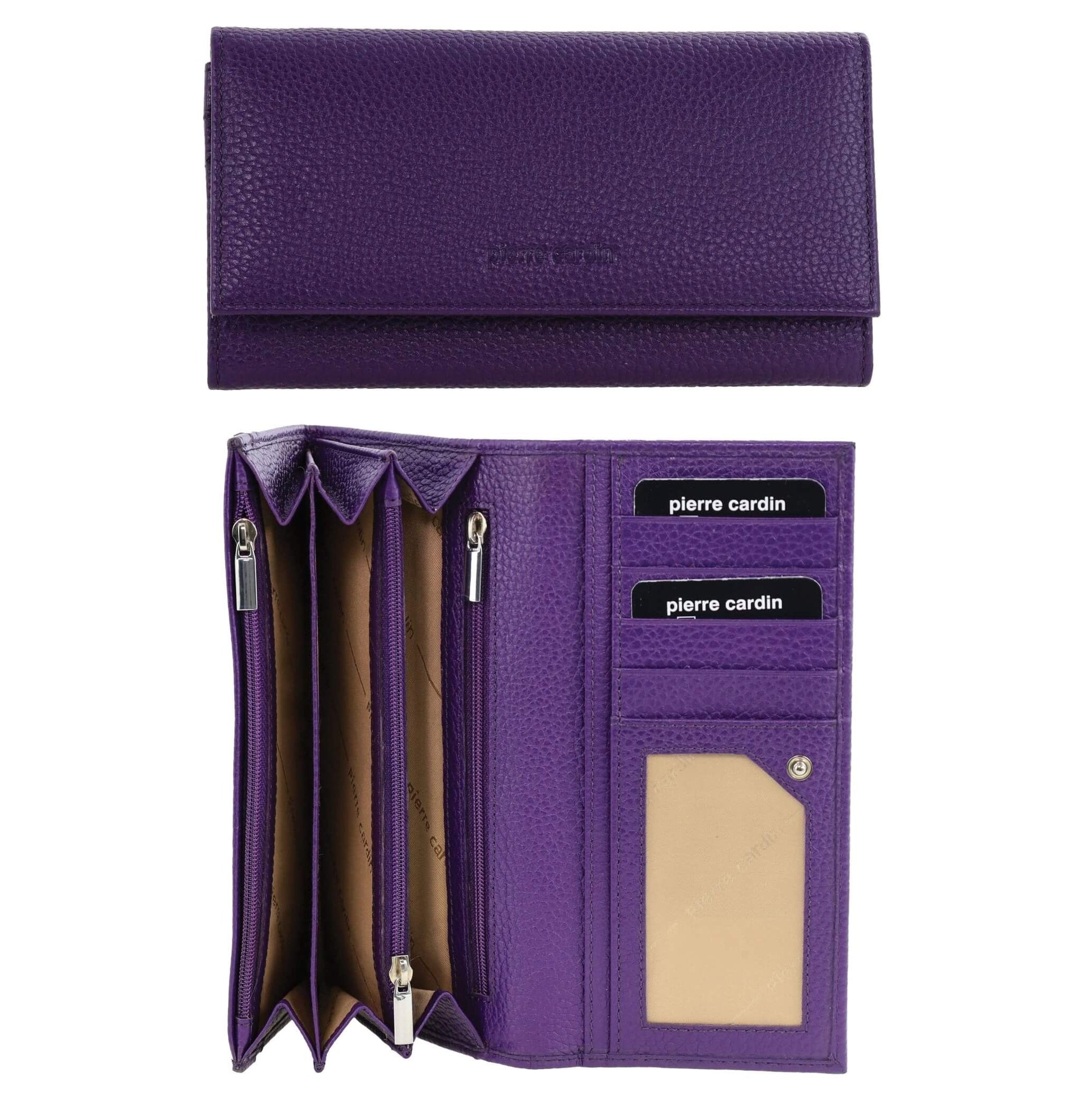 Pierre Cardin Soft Italian Ladies Leather Wallet in Purple