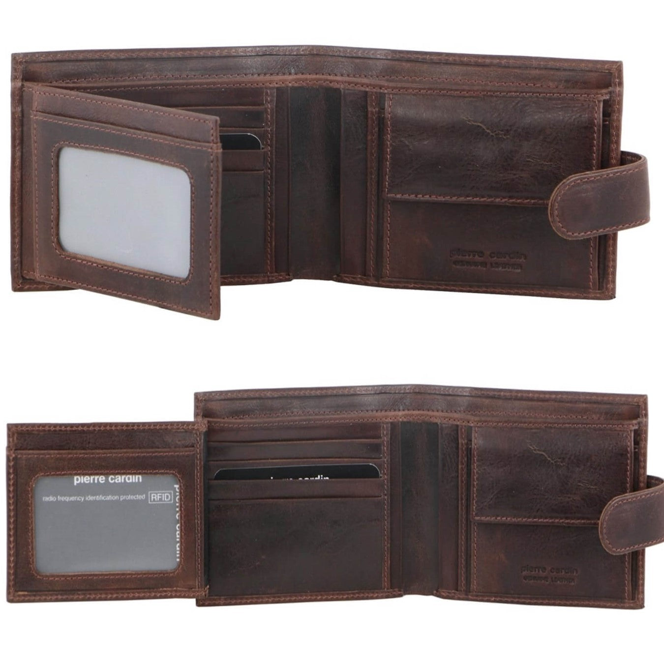 Pierre Cardin PC8874 Italian Leather Mens Tri-fold Wallet/Chocolate