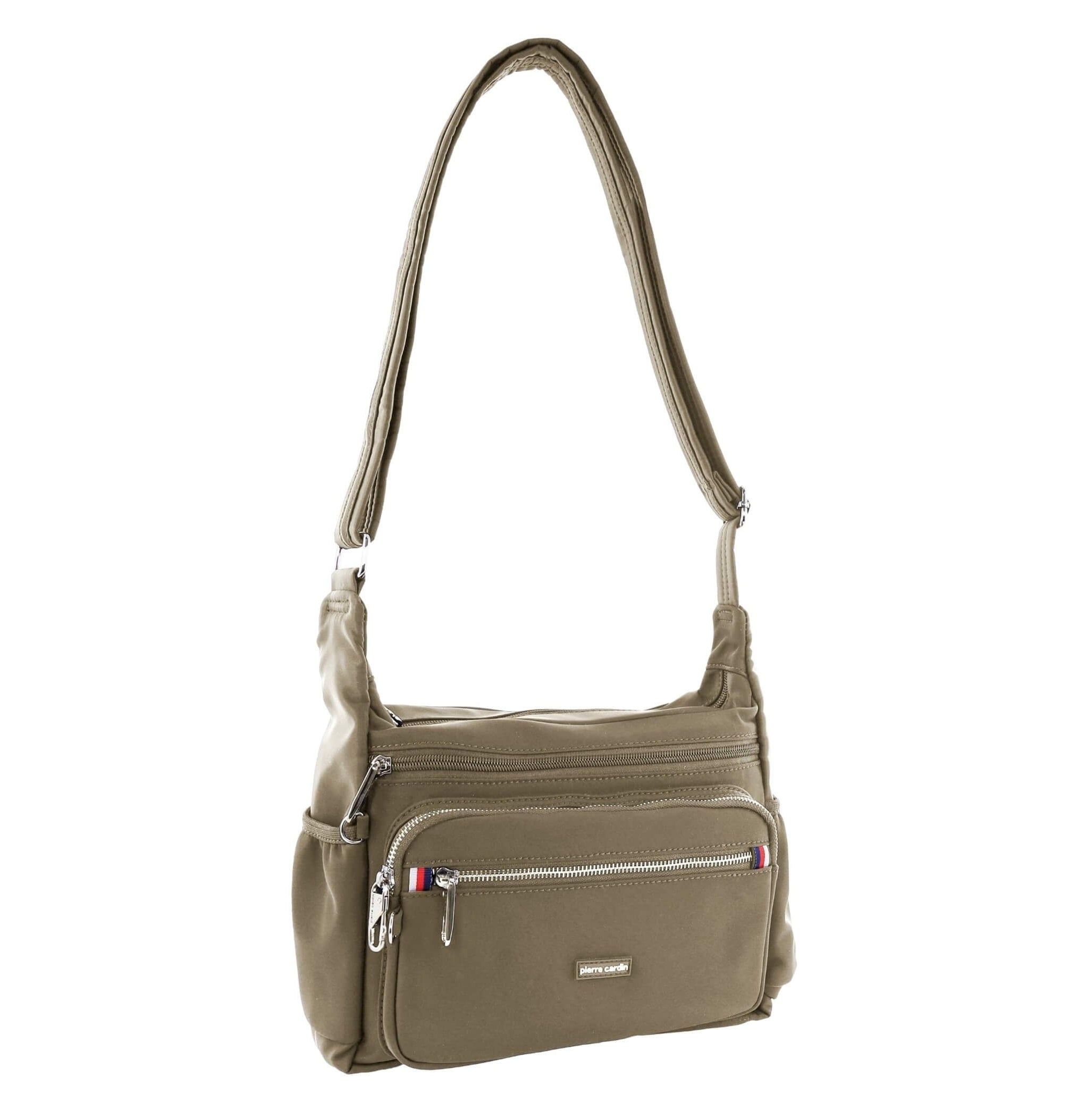 Pierre Cardin RFID Anti-Theft Nylon Crossbody Bag In Camel