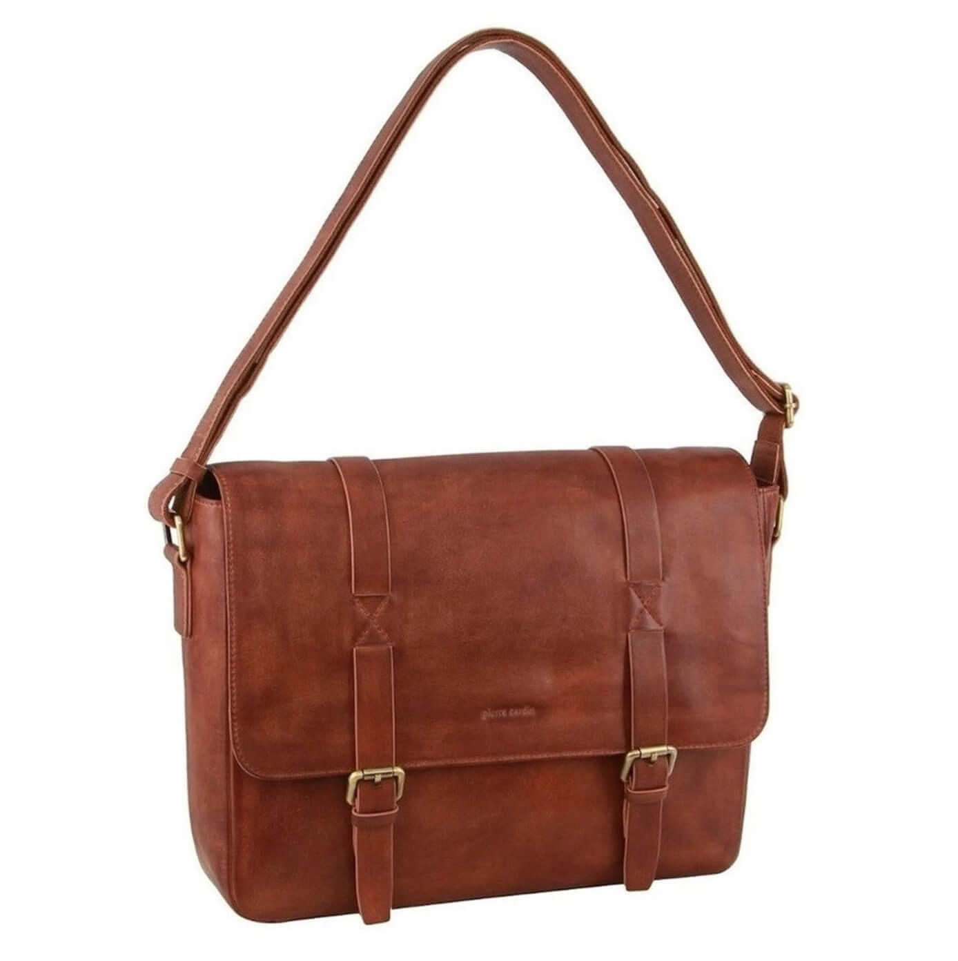 Pierre Cardin PC3830 Rustic Leather Computer Bag/Cognac
