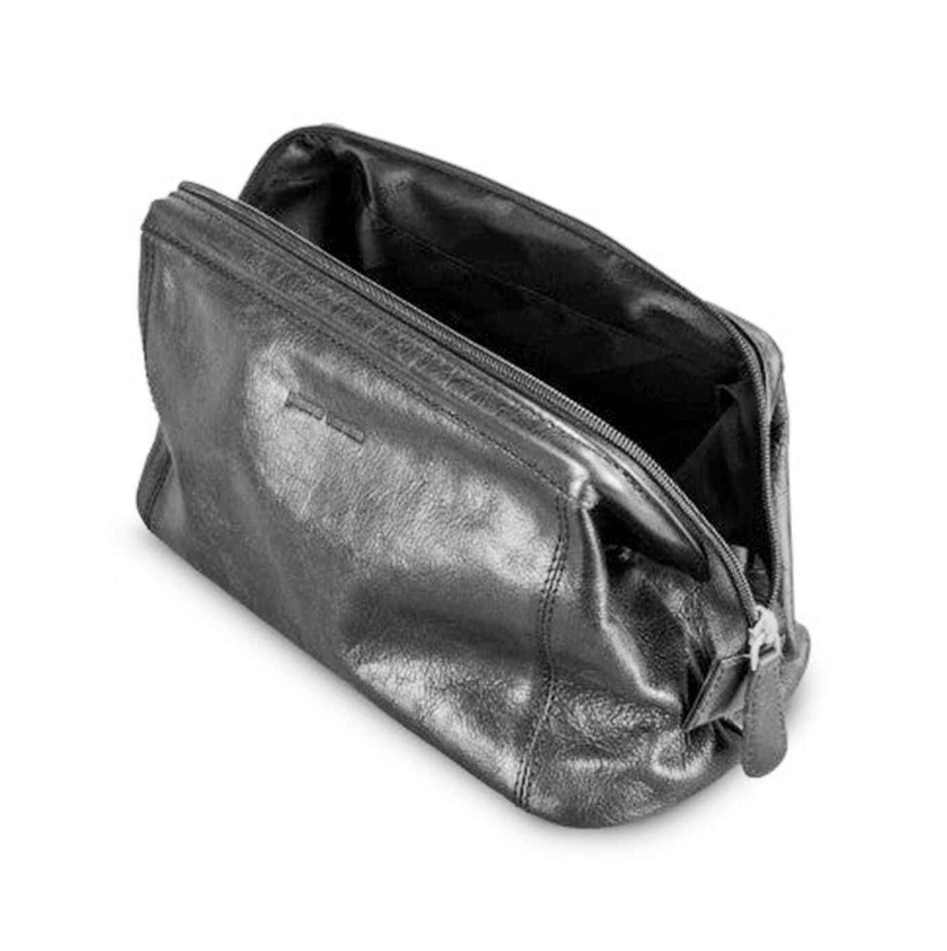 Pierre Cardin Men's Leather Travel and Toiletry Bag in Black