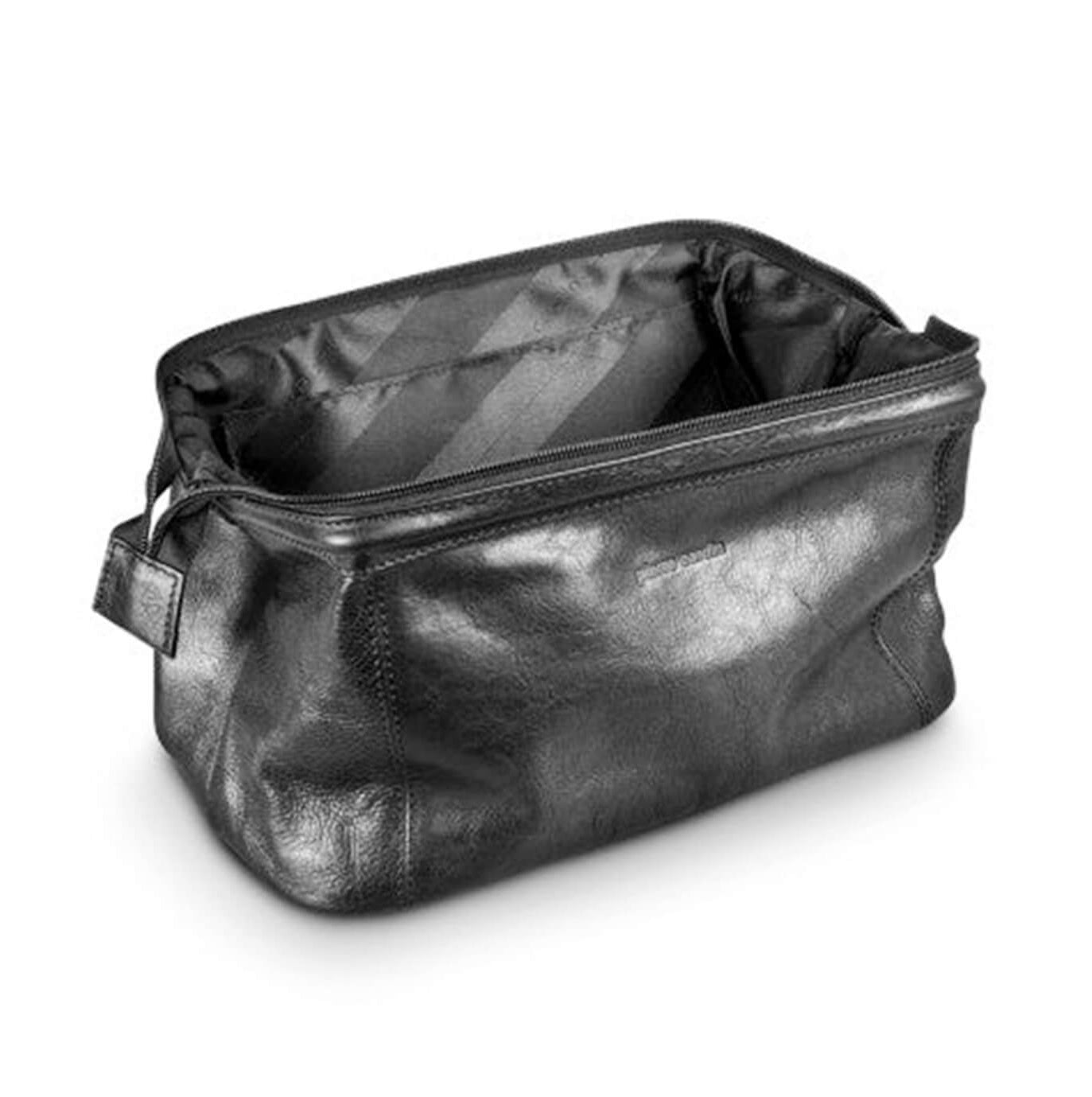 Pierre Cardin Men's Leather Travel and Toiletry Bag in Black