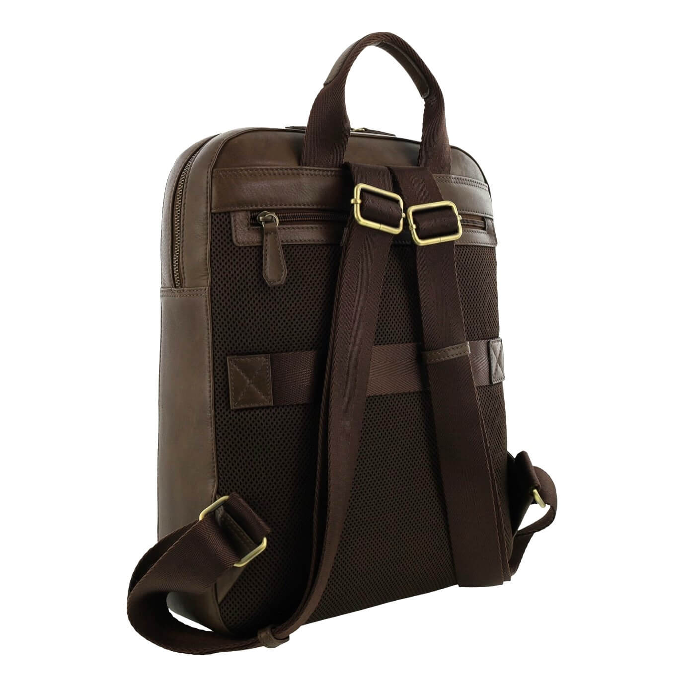 Pierre Cardin Men’s Leather Business-Laptop Backpack in Oak