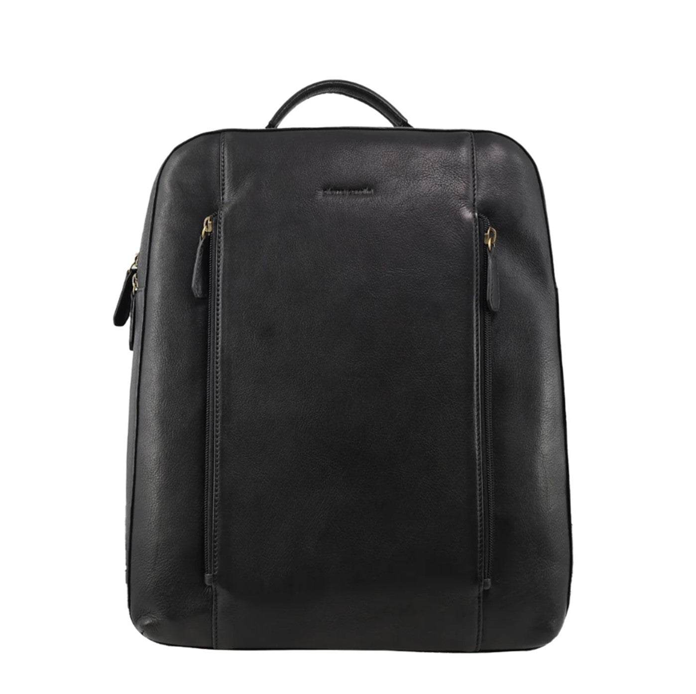 Pierre Cardin Men’s Leather Business-Laptop Backpack in Black