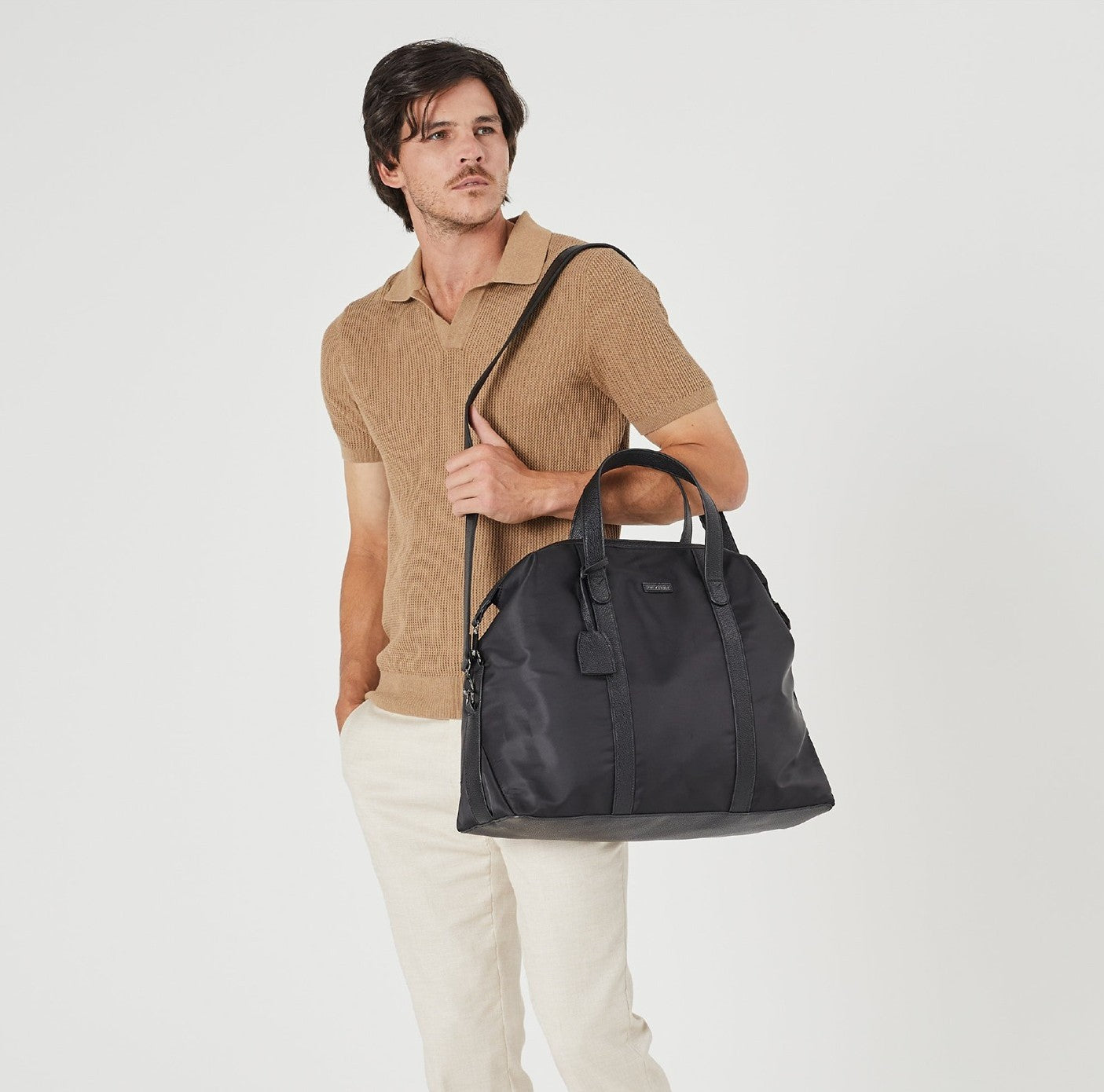 Pierre Cardin Nylon Travel-Overnight Bag in Black