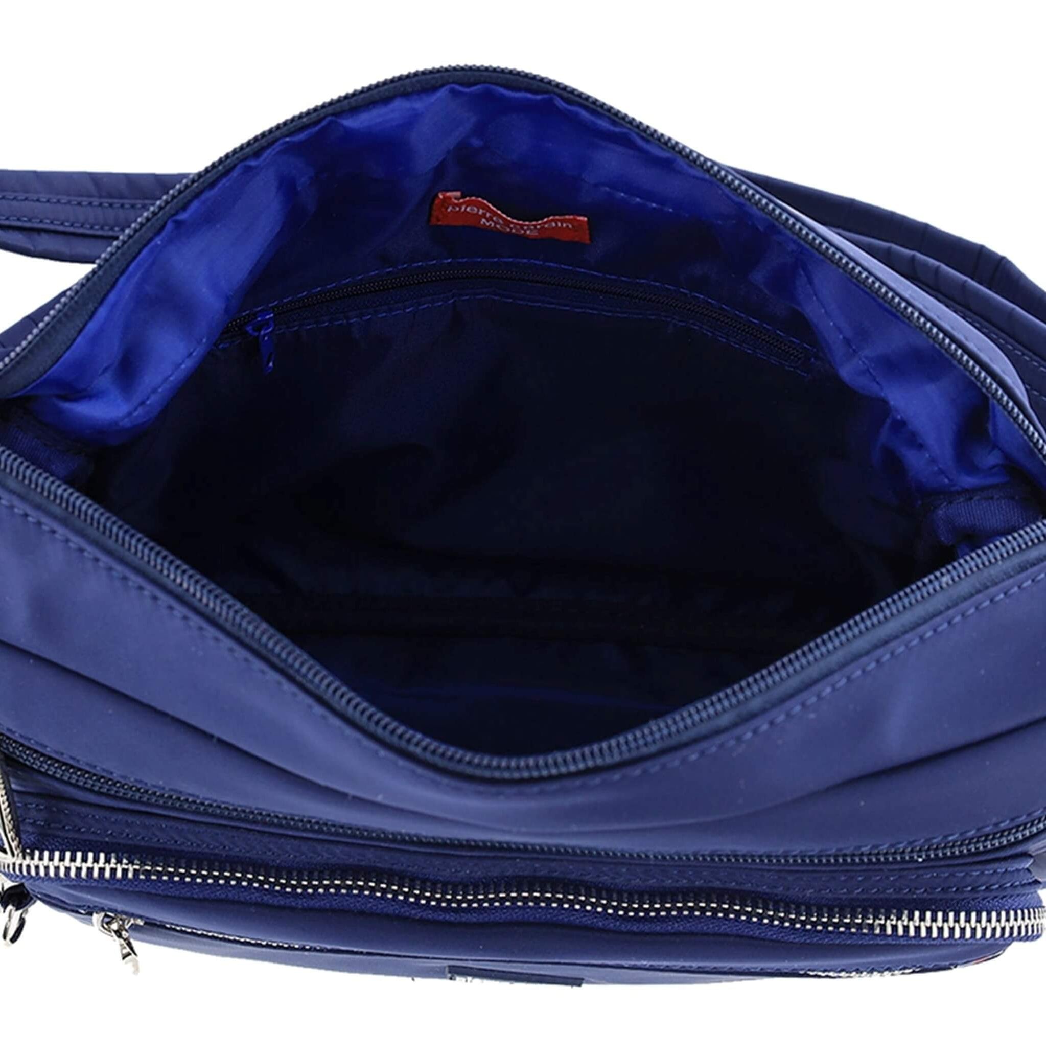Pierre Cardin RFID Anti-Theft Nylon Crossbody Bag In Navy
