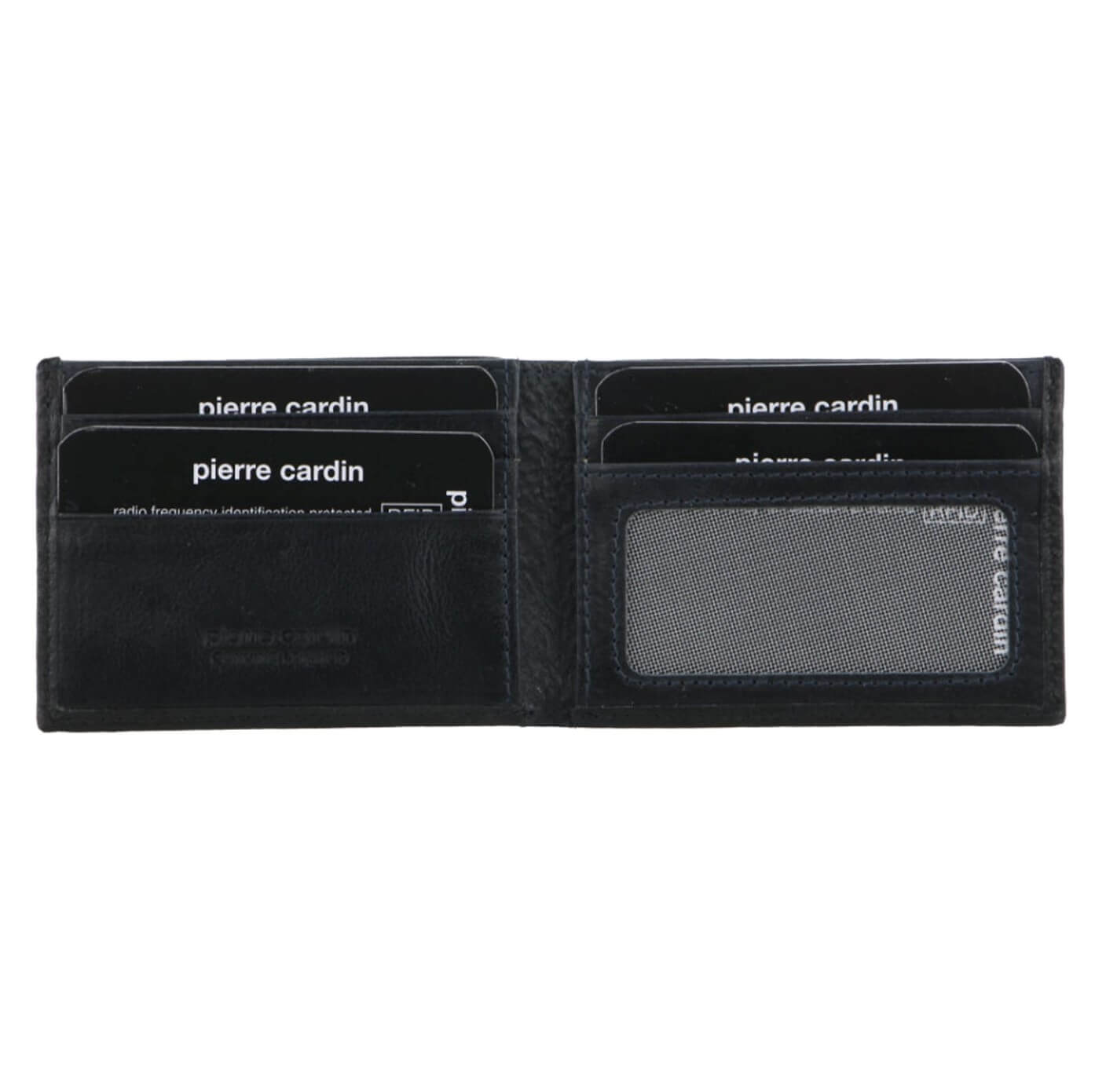 Pierre Cardin Men's Two-tone Bi-fold RFID Wallet in Black & Midnight