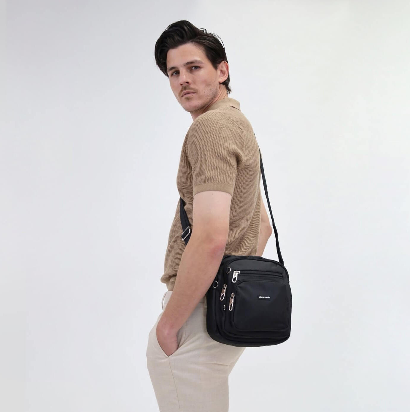 Pierre Cardin PC2890 Anti-Theft Nylon Cross Body Bag/Black