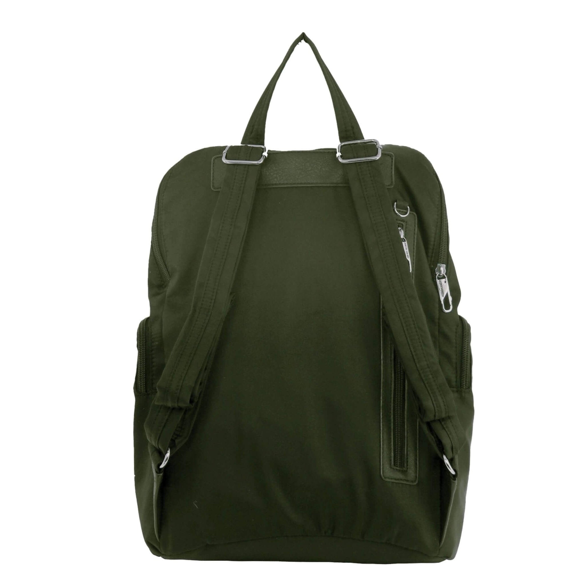 Pierre Cardin Nylon Anti-Theft-RFID Backpack in Olive