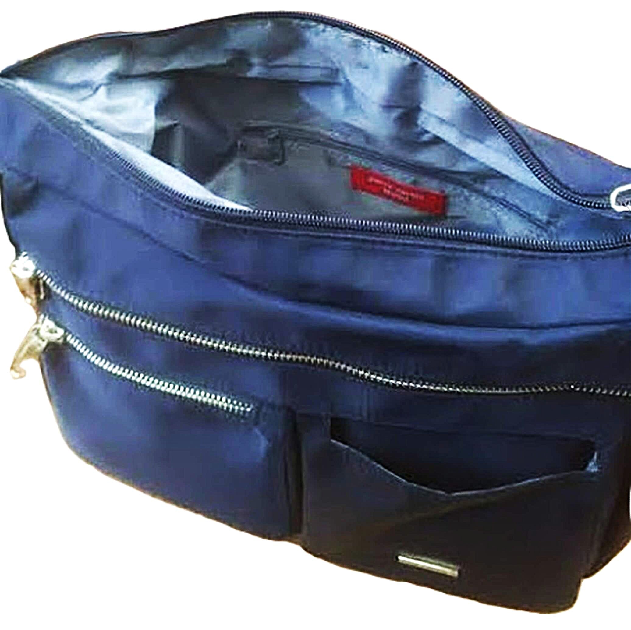 Pierre Cardin Ladies Nylon Anti-Theft RFID Crossbody Bag in Navy