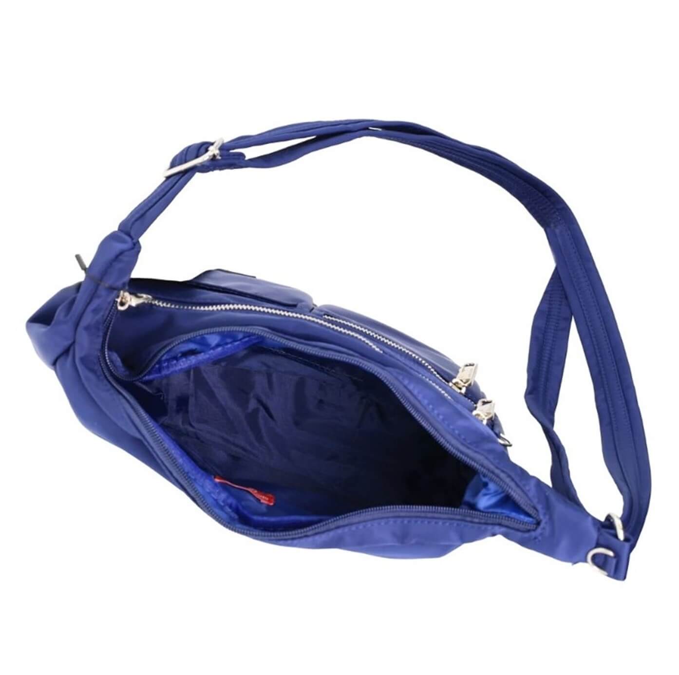 Pierre Cardin Ladies Nylon Anti-Theft RFID Crossbody Bag in Navy