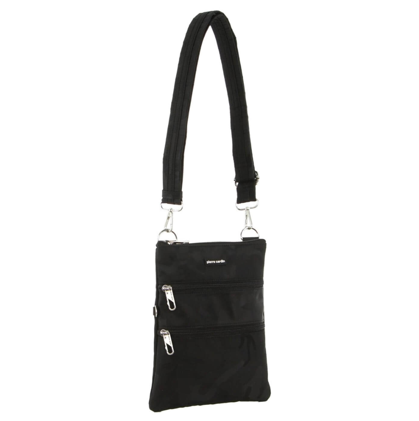 Pierre Cardin Nylon RFID Anti-Theft Crossbody Bag in Black-Camo
