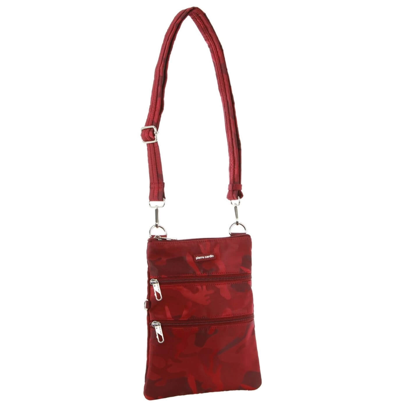Pierre Cardin Nylon Anti-Theft RFID Crossbody Bag in Wine-Camo