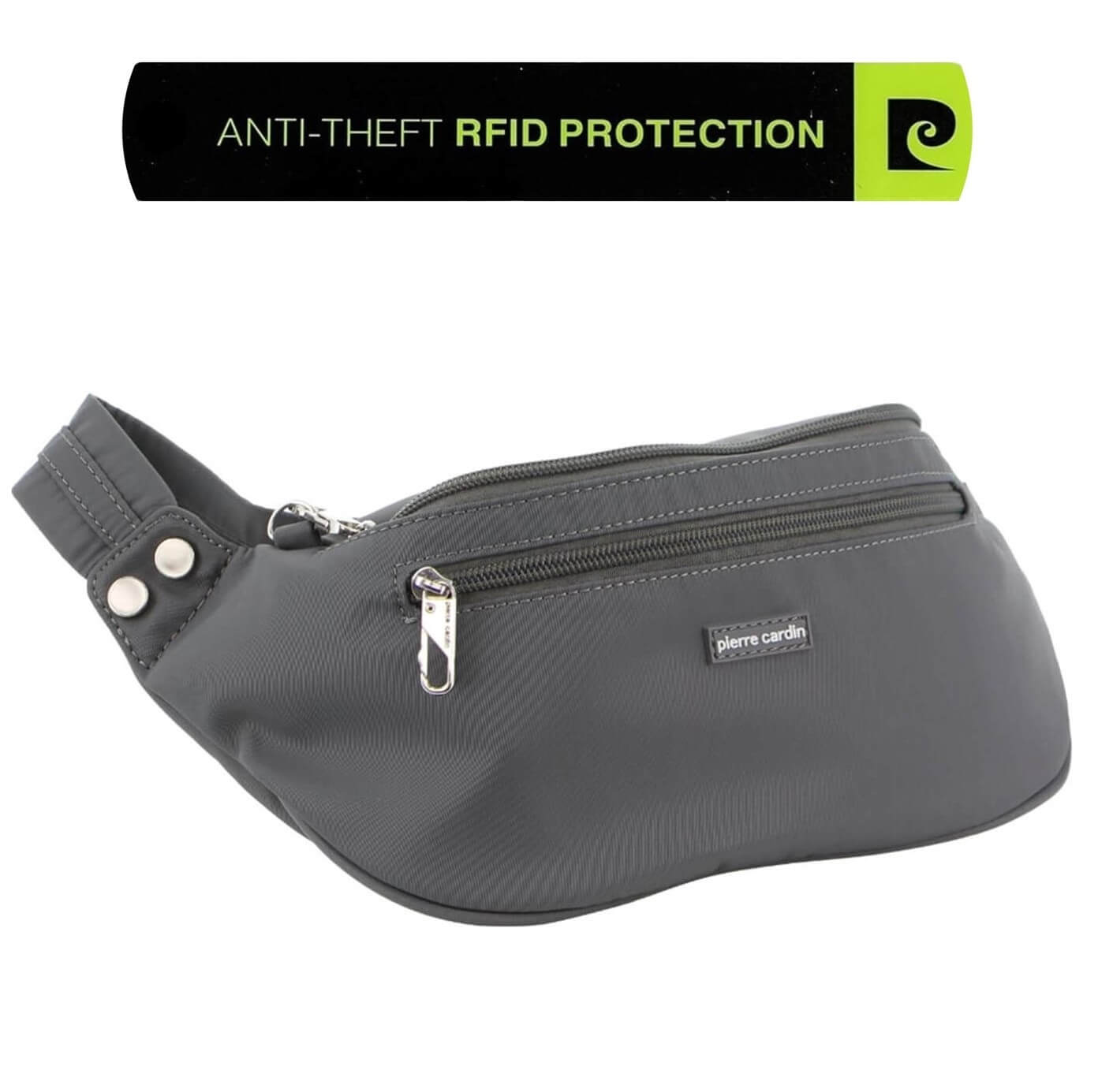 Pierre Cardin PC3178 Nylon Anti-Theft Waist Bag/Grey