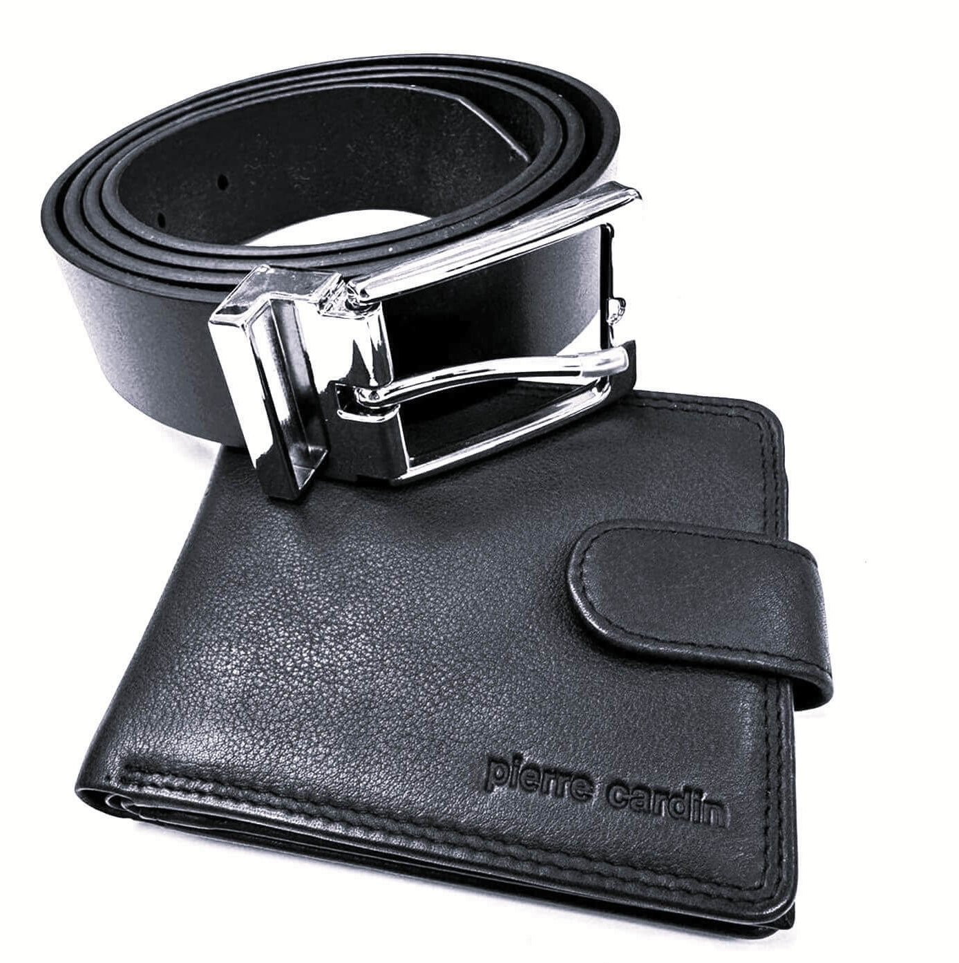 Pierre Cardin PC3326 Mens Leather Wallet-Belt Gift Set/Black