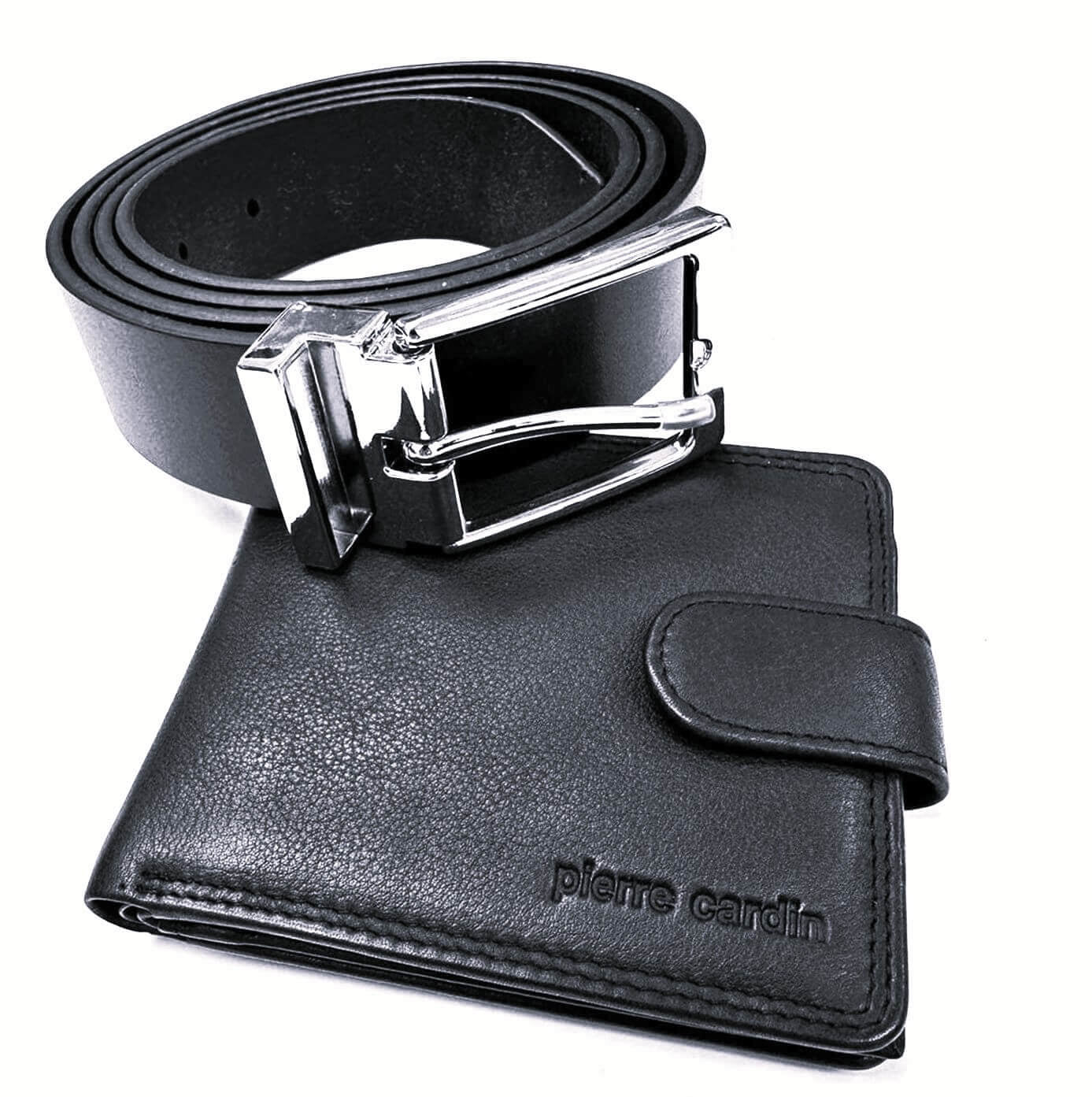 Pierre Cardin PC3326 Mens Leather Wallet-Belt Gift Set/Black