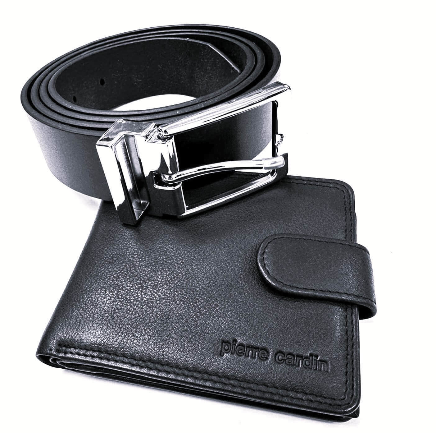 Pierre Cardin PC3326 Mens Leather Wallet-Belt Gift Set/Black