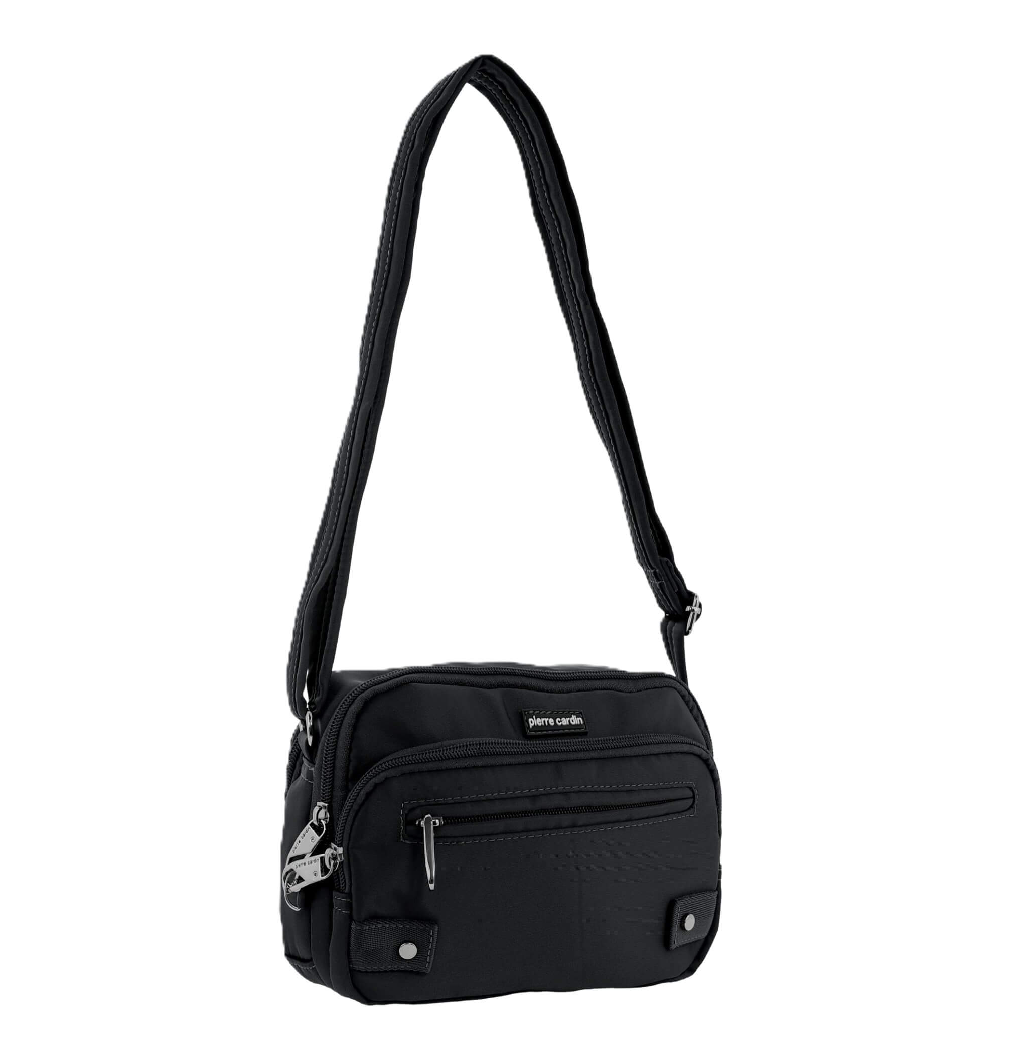 Pierre Cardin Ladies Nylon Anti-Theft RFID Crossbody Bag in Black