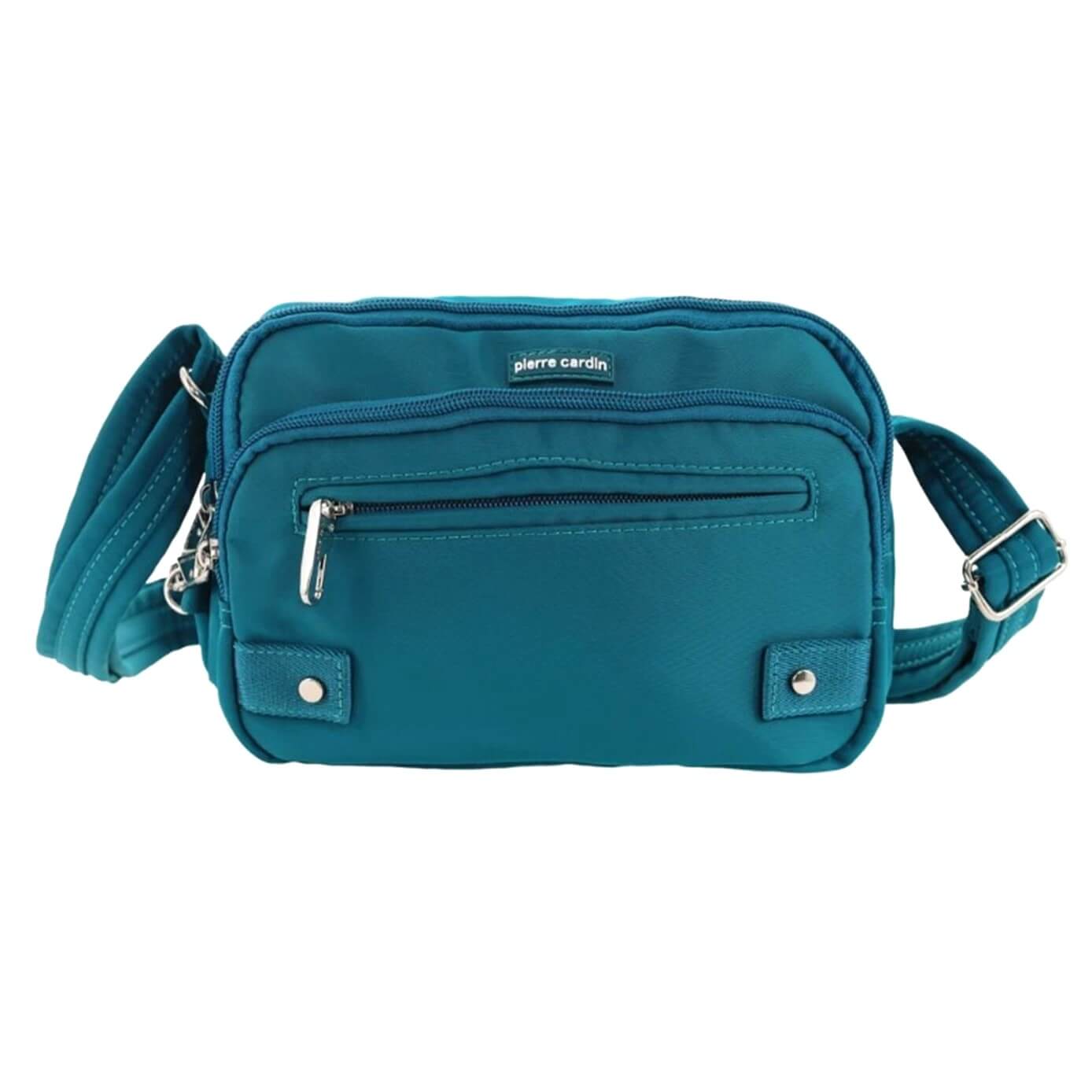 Pierre Cardin Ladies Nylon Anti-Theft RFID Crossbody Bag in Turquoise