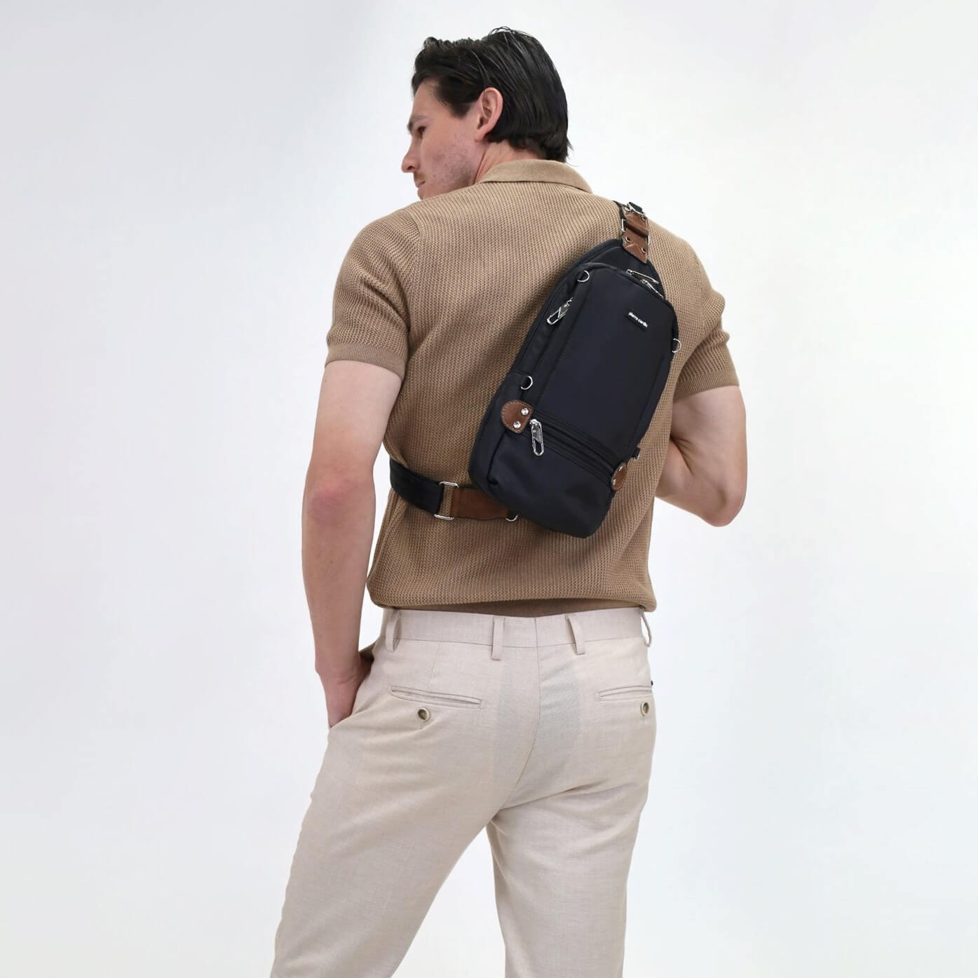 Pierre Cardin PC3270 Nylon Anti-Theft Cross Body Bag/Black