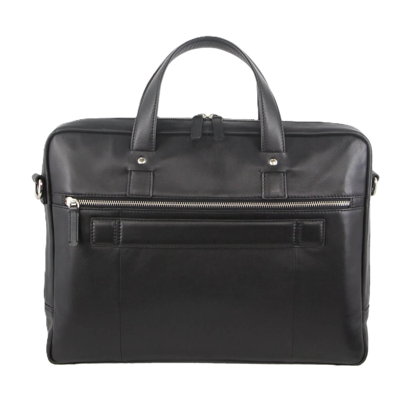 Pierre Cardin Men’s Leather Laptop-Business Bag in Black & Navy
