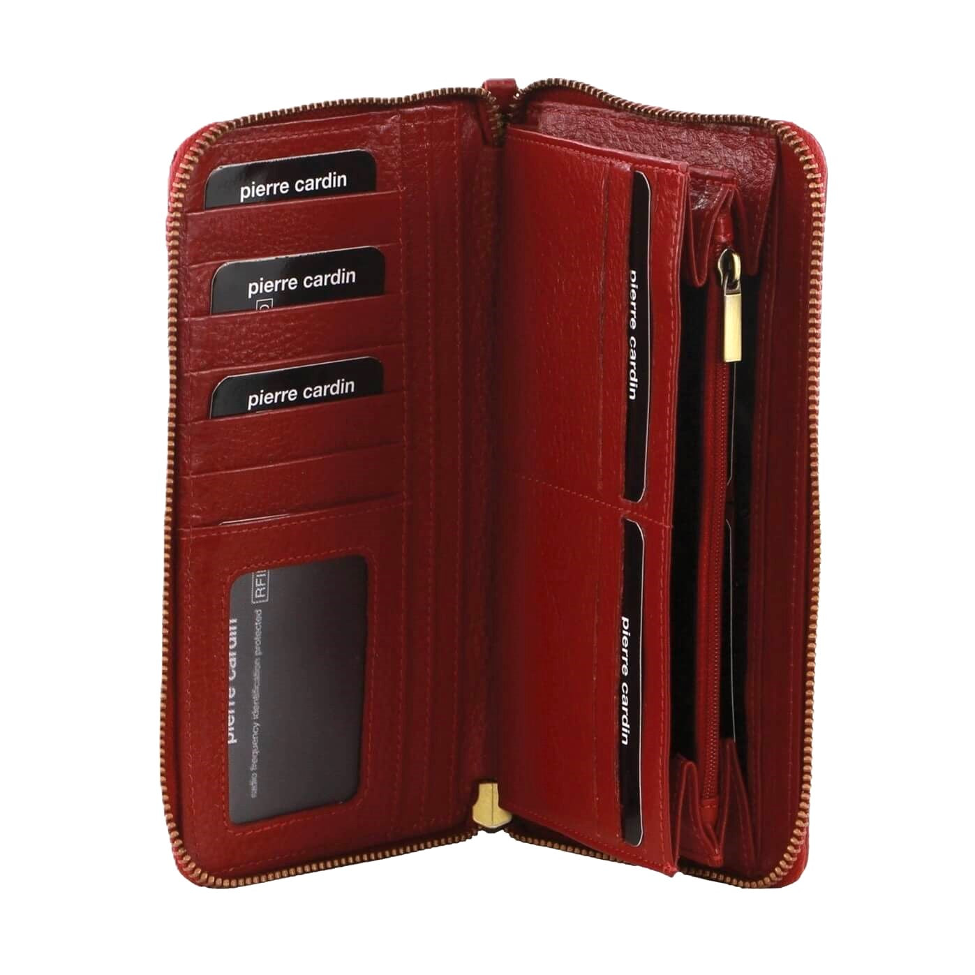 Pierre Cardin Women’s Leather Zip-around Wallet in Red