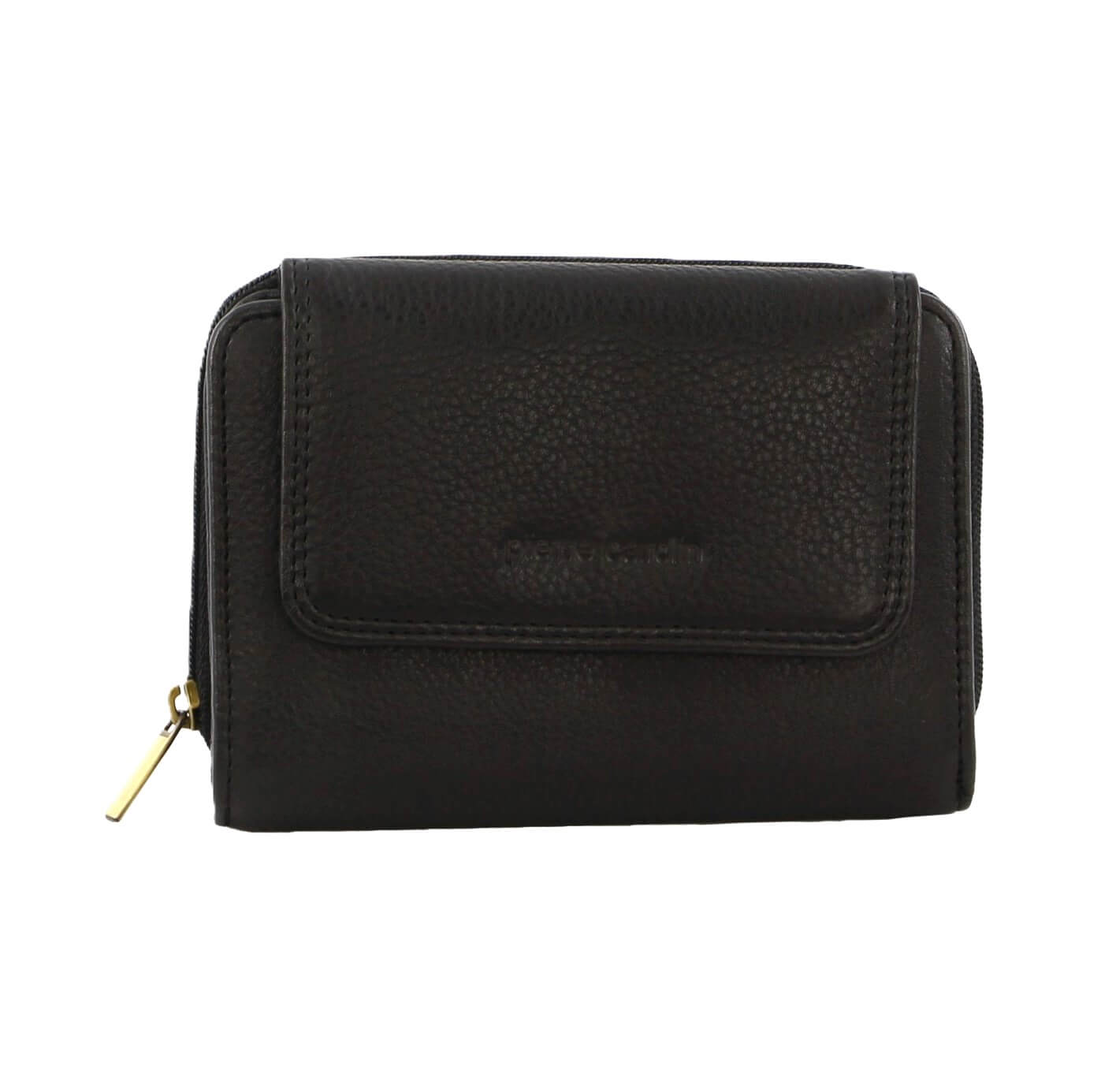 Pierre Cardin Women’s Leather Compact Bi-Fold RFID Wallet in Black