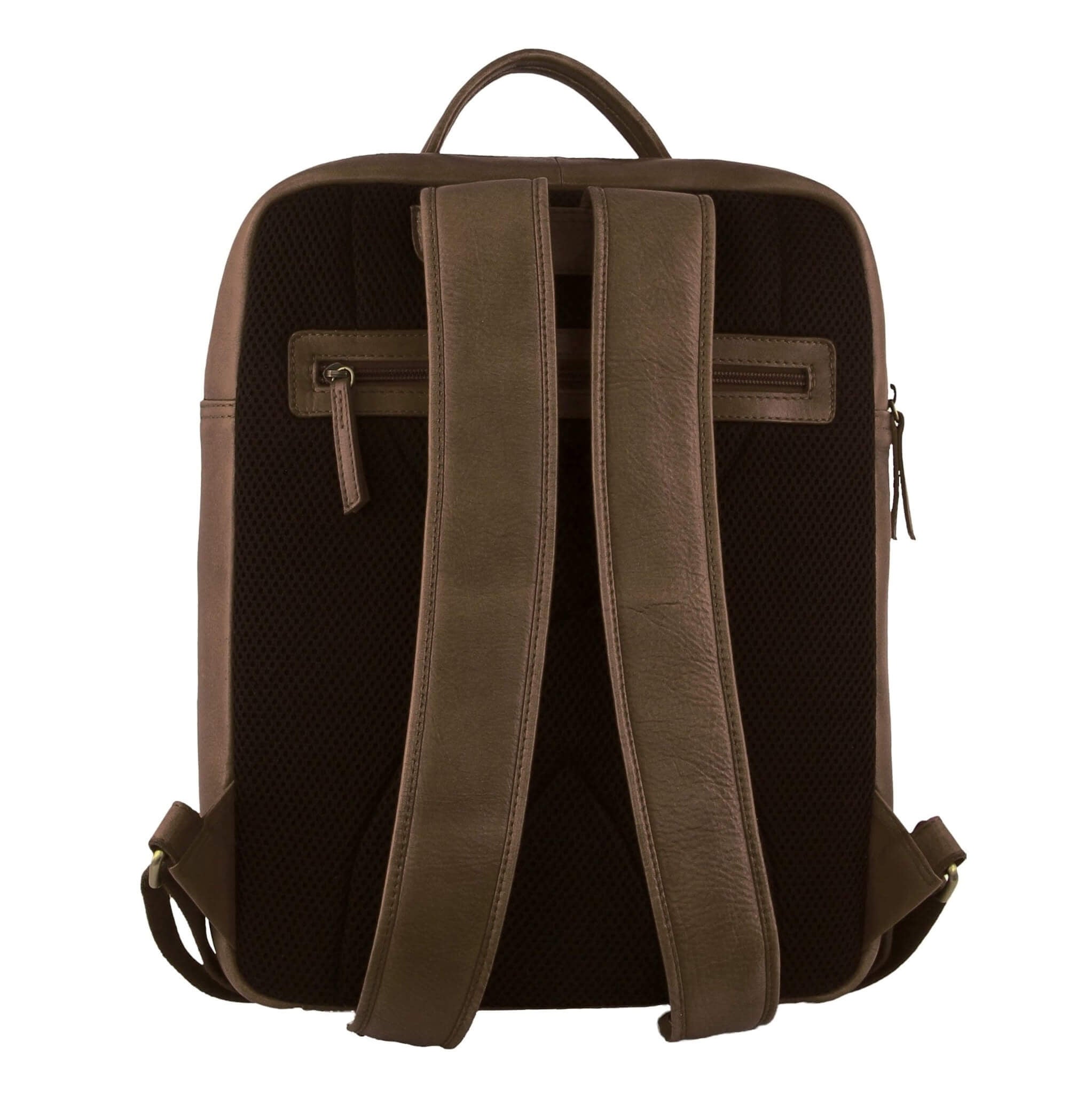 Pierre Cardin Italian Leather Business-Laptop Backpack in Oak