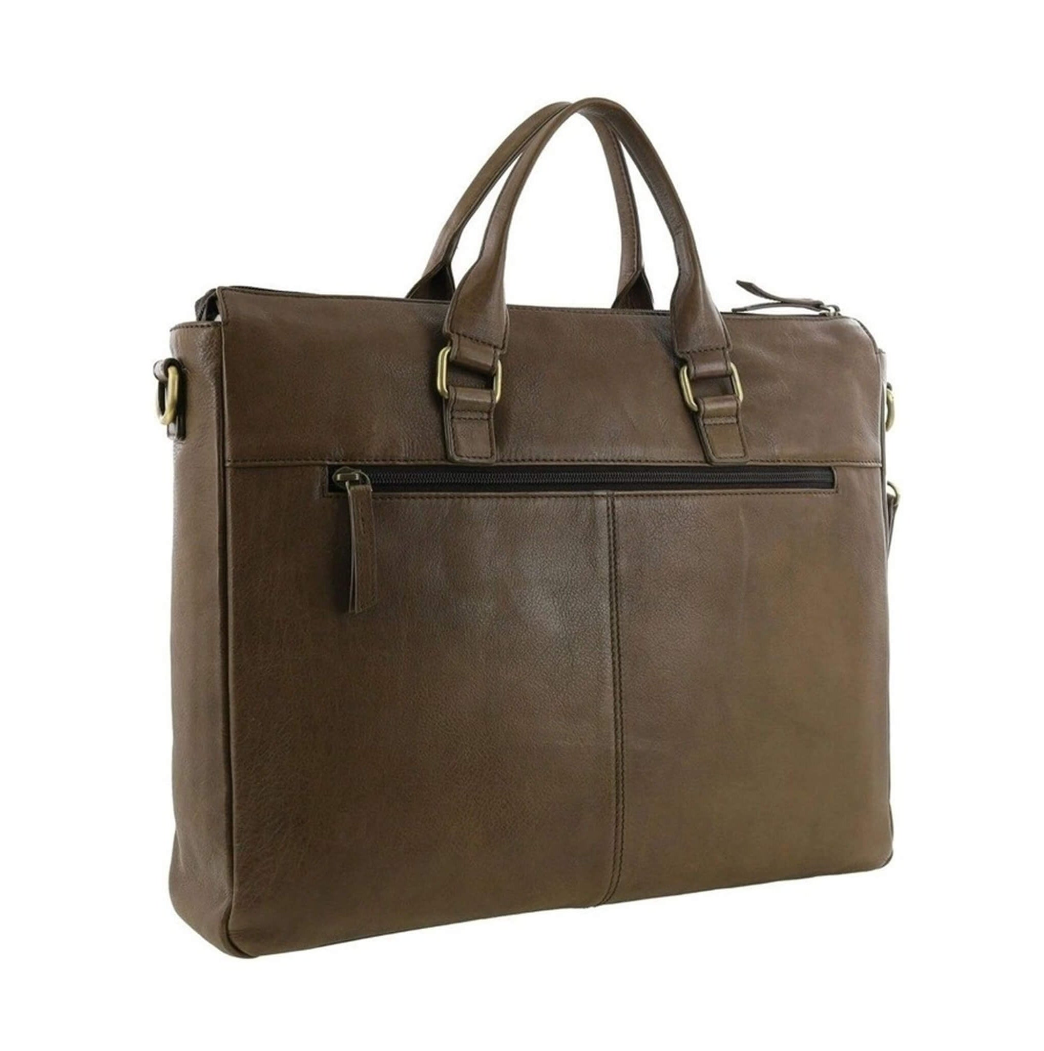 Pierre Cardin Mens Business Briefcase Messenger Bag in Oak