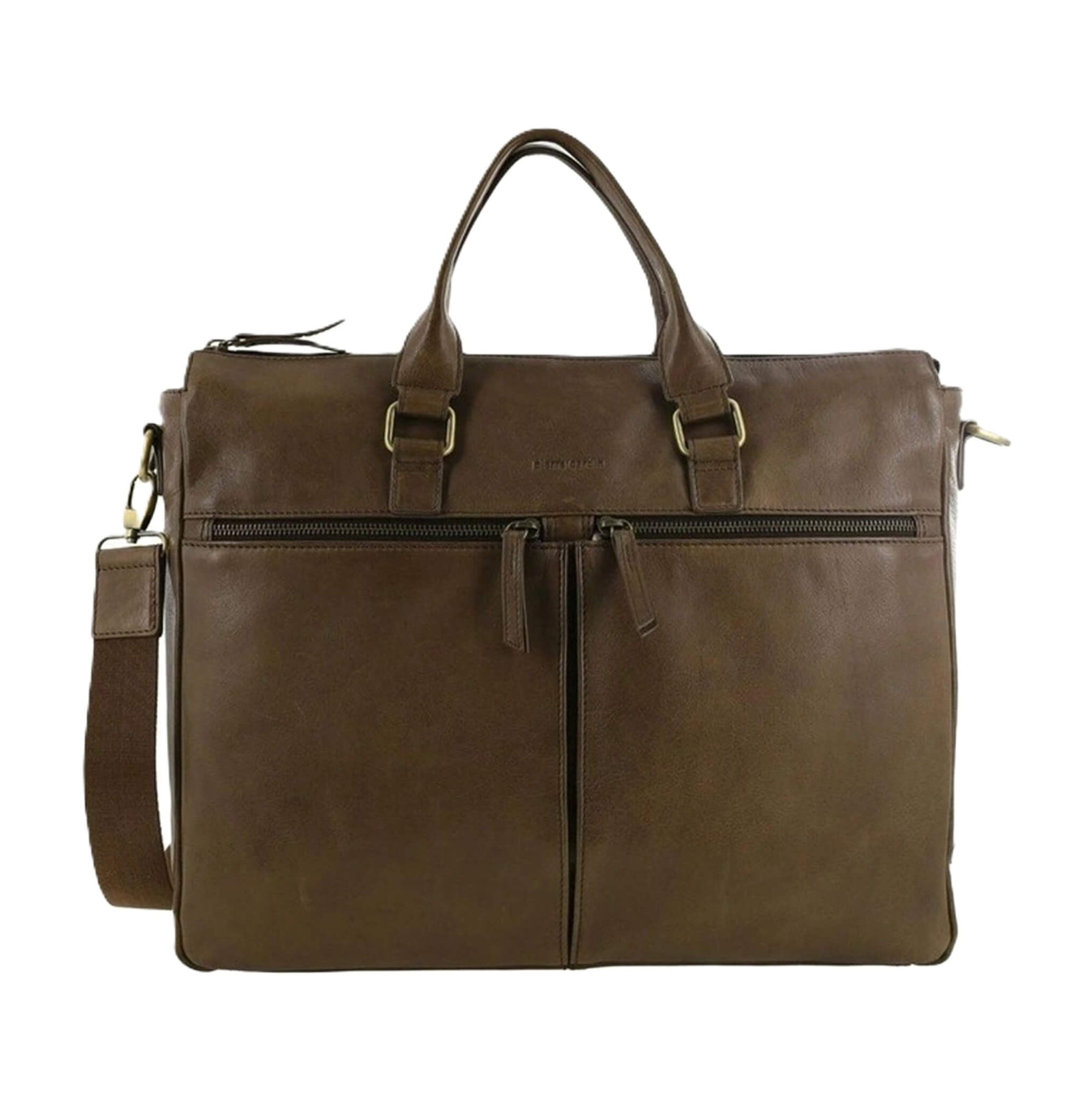 Pierre Cardin Mens Business Briefcase Messenger Bag in Oak