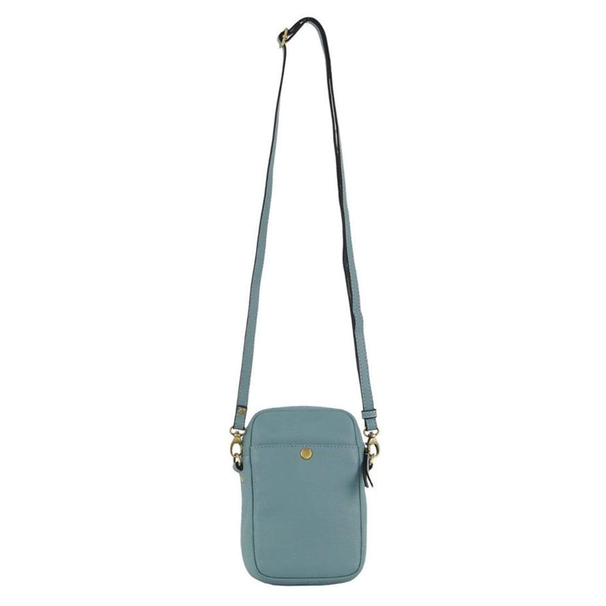 Pierre Cardin RFID Ladies Textured Leather Phone Bag in Blue