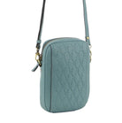 Pierre Cardin RFID Ladies Textured Leather Phone Bag in Blue