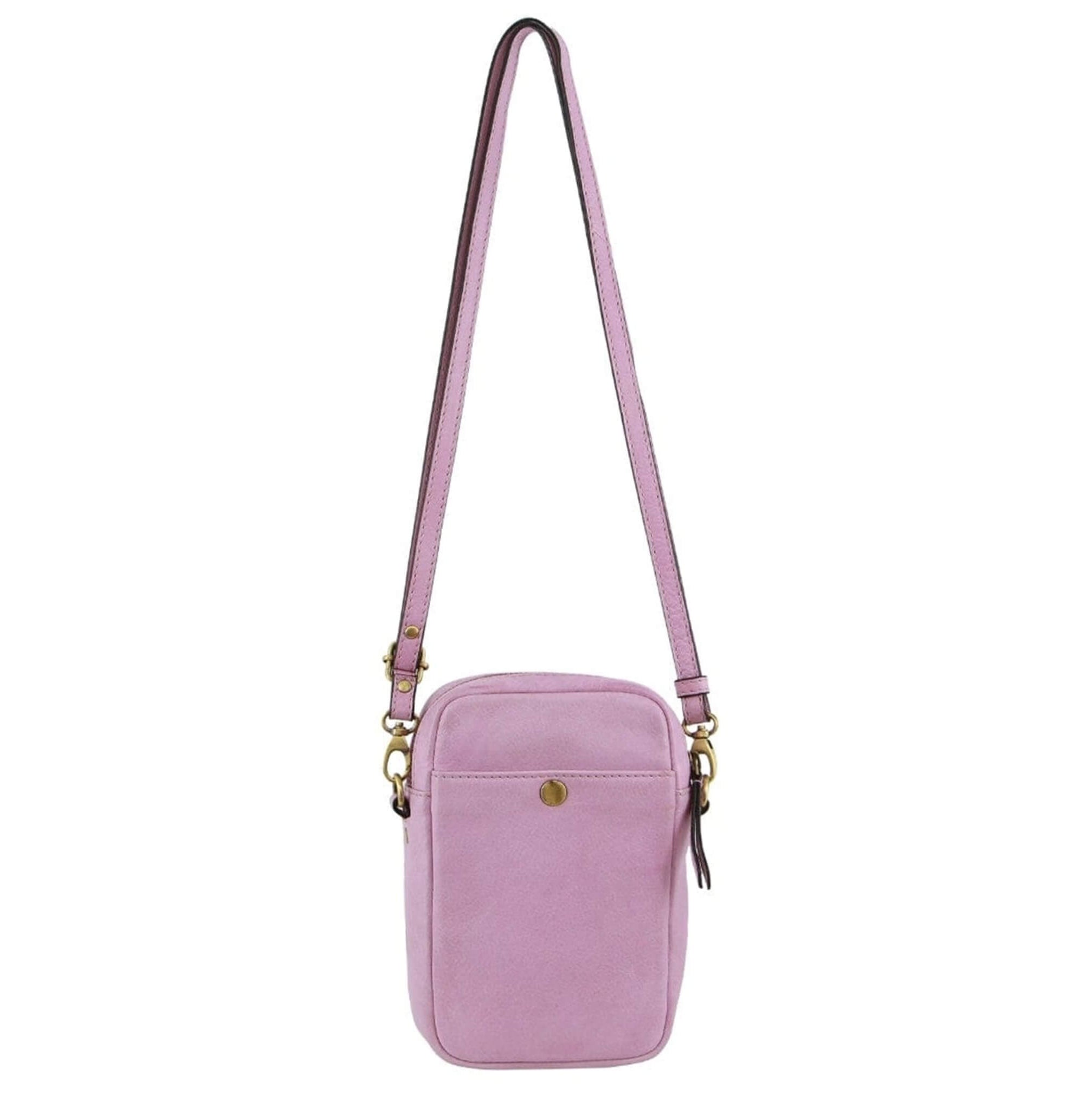 Pierre Cardin Ladies Leather Textured Phone Bag in Pink
