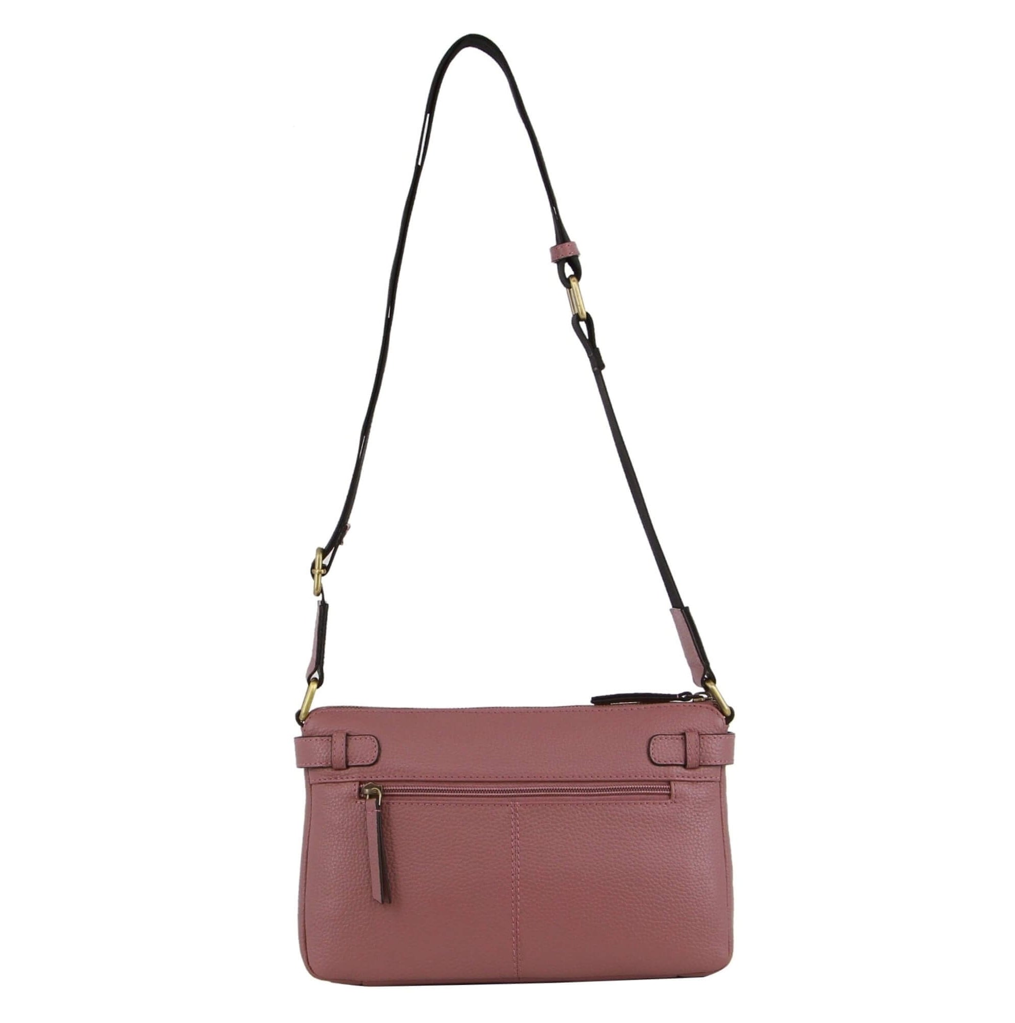 Pierre Cardin Ladies Webbing Strap Leather Handbag in Rose