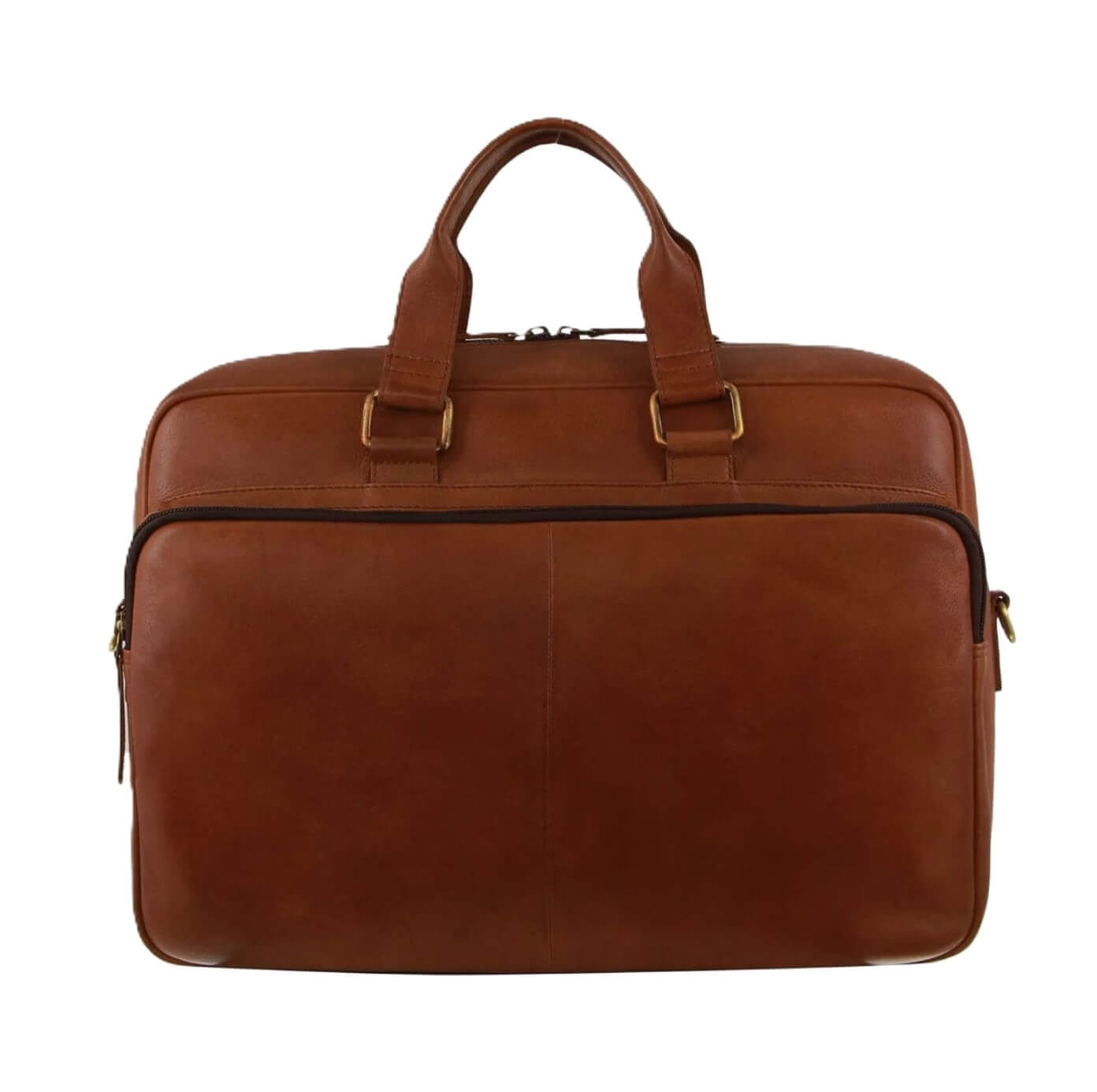 Pierre Cardin Men’s Rustic Leather Business-Laptop Bag in Cognac