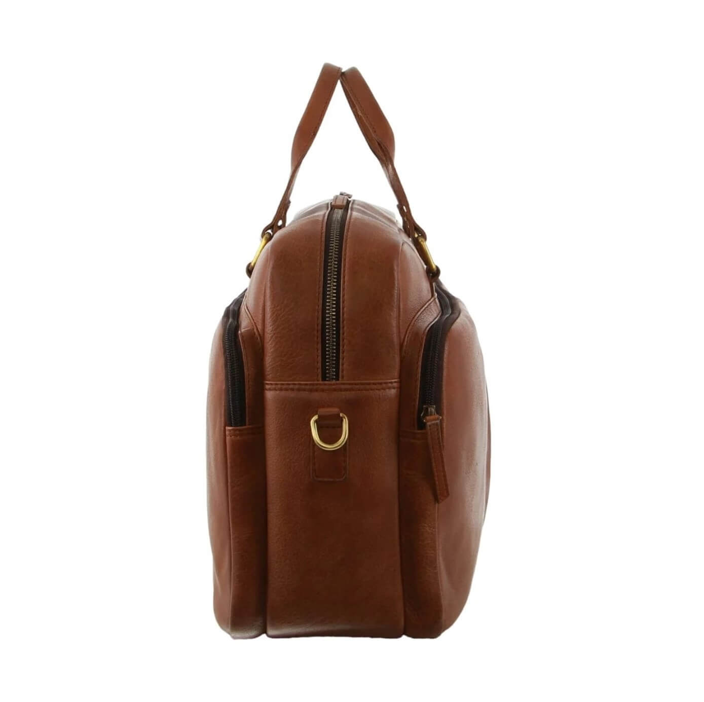 Pierre Cardin Men’s Rustic Leather Business-Laptop Bag in Cognac