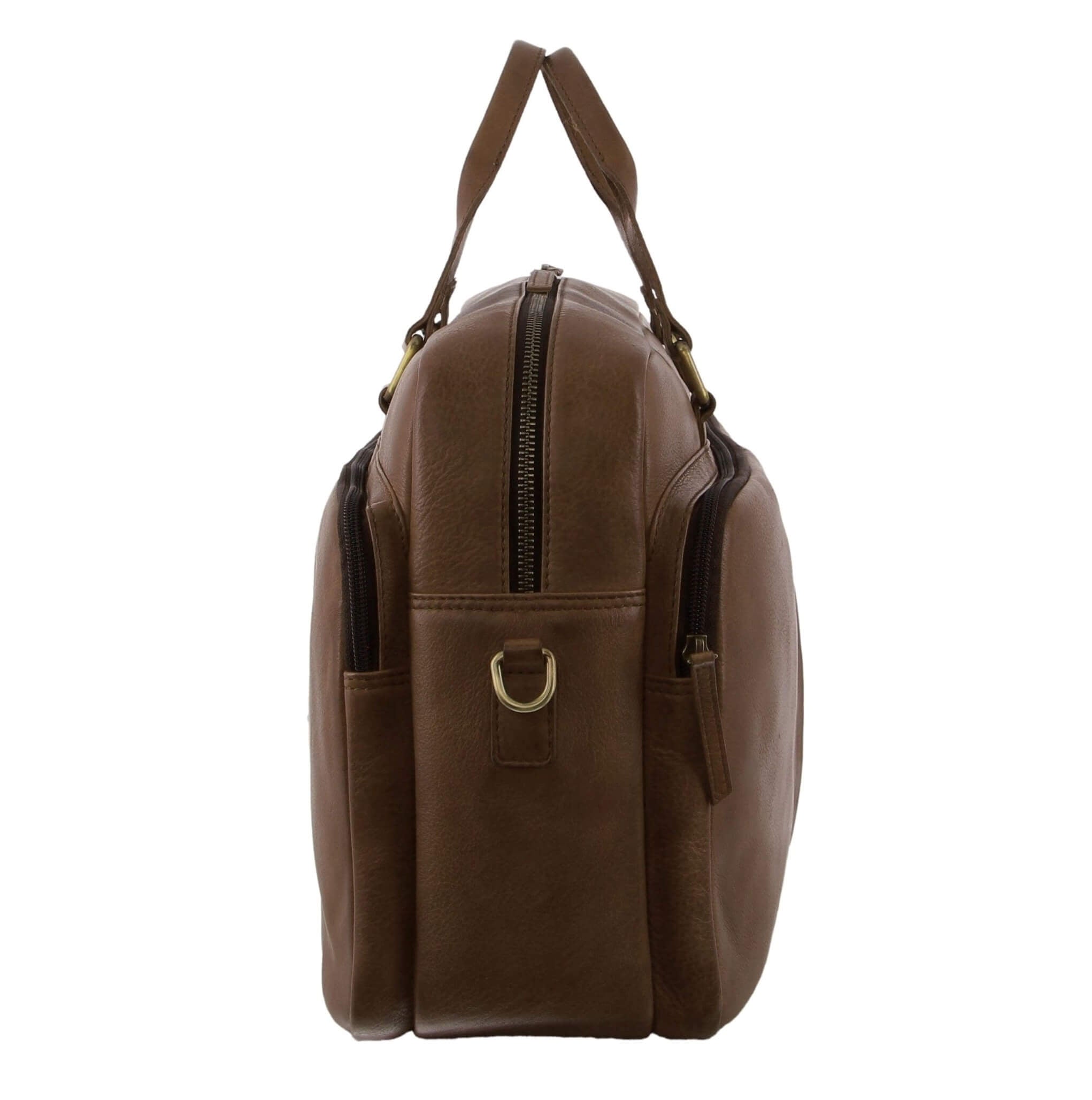 Pierre Cardin Mens Rustic Leather Business-Laptop Bag in Oak