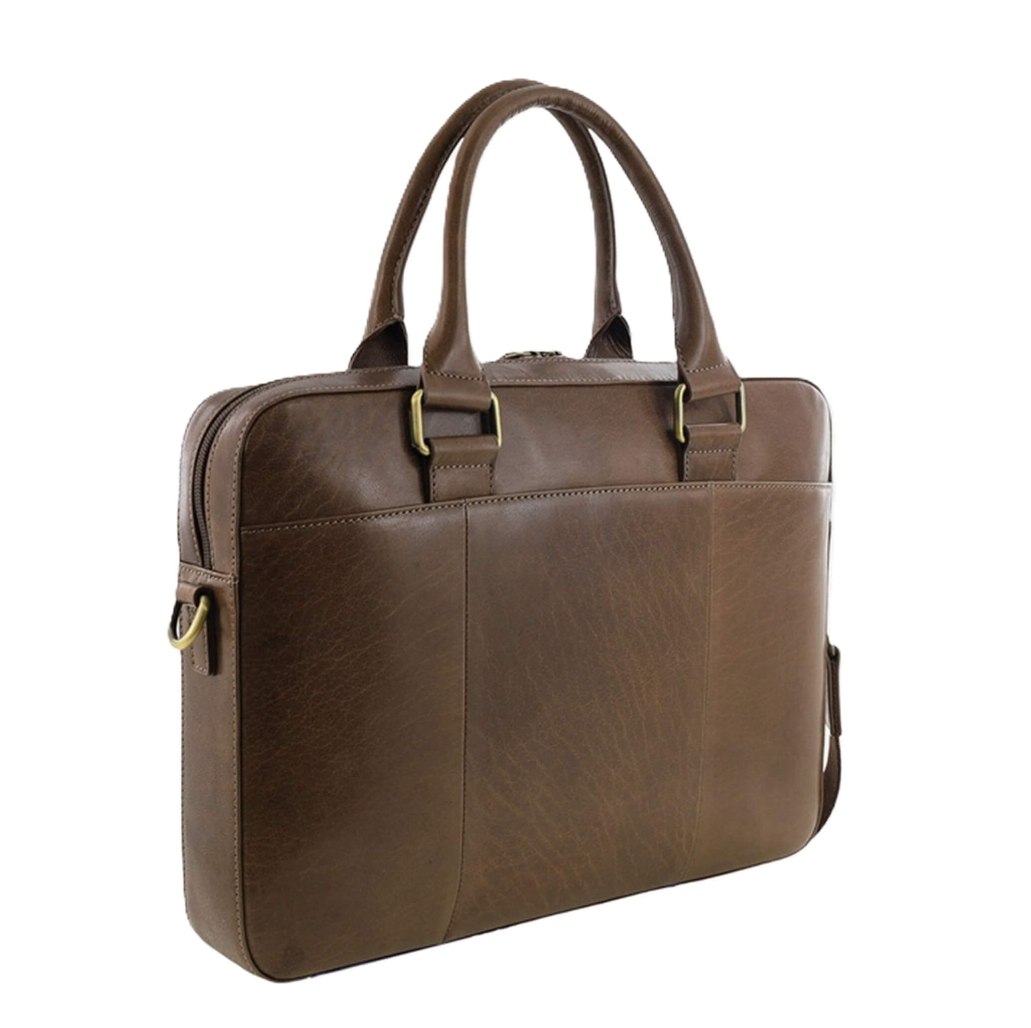 Pierre Cardin Italian Leather Business-Laptop Bag in Oak