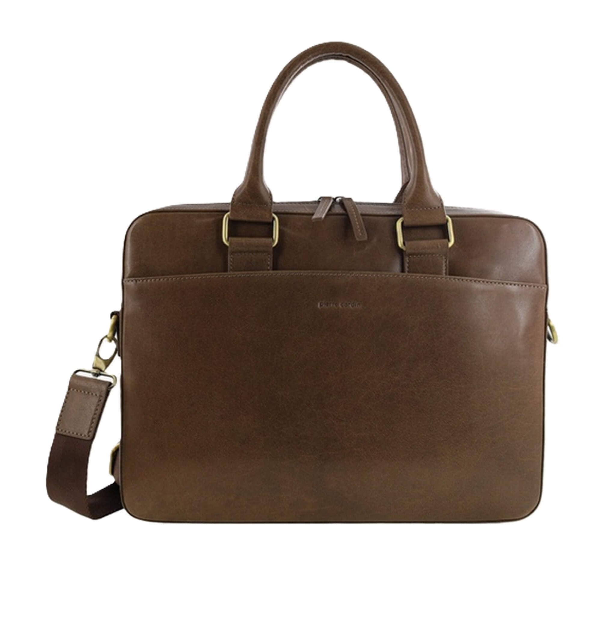 Pierre Cardin Italian Leather Business-Laptop Bag in Oak