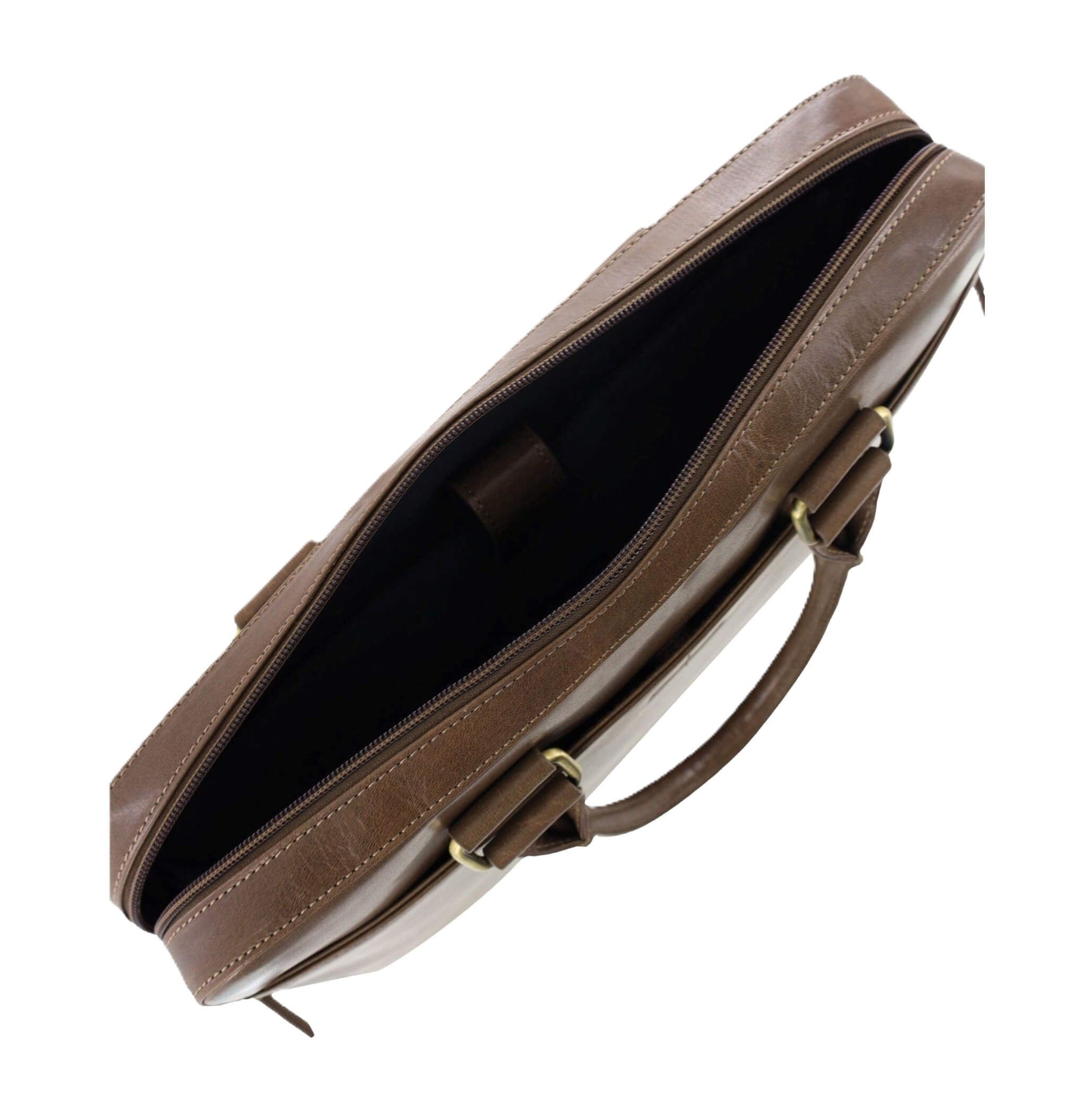 Pierre Cardin Italian Leather Business-Laptop Bag in Oak