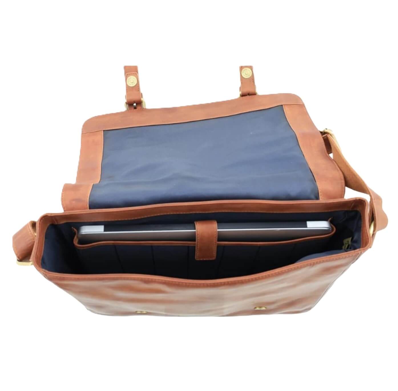 Pierre Cardin PC3830 Rustic Leather Computer Bag/Cognac