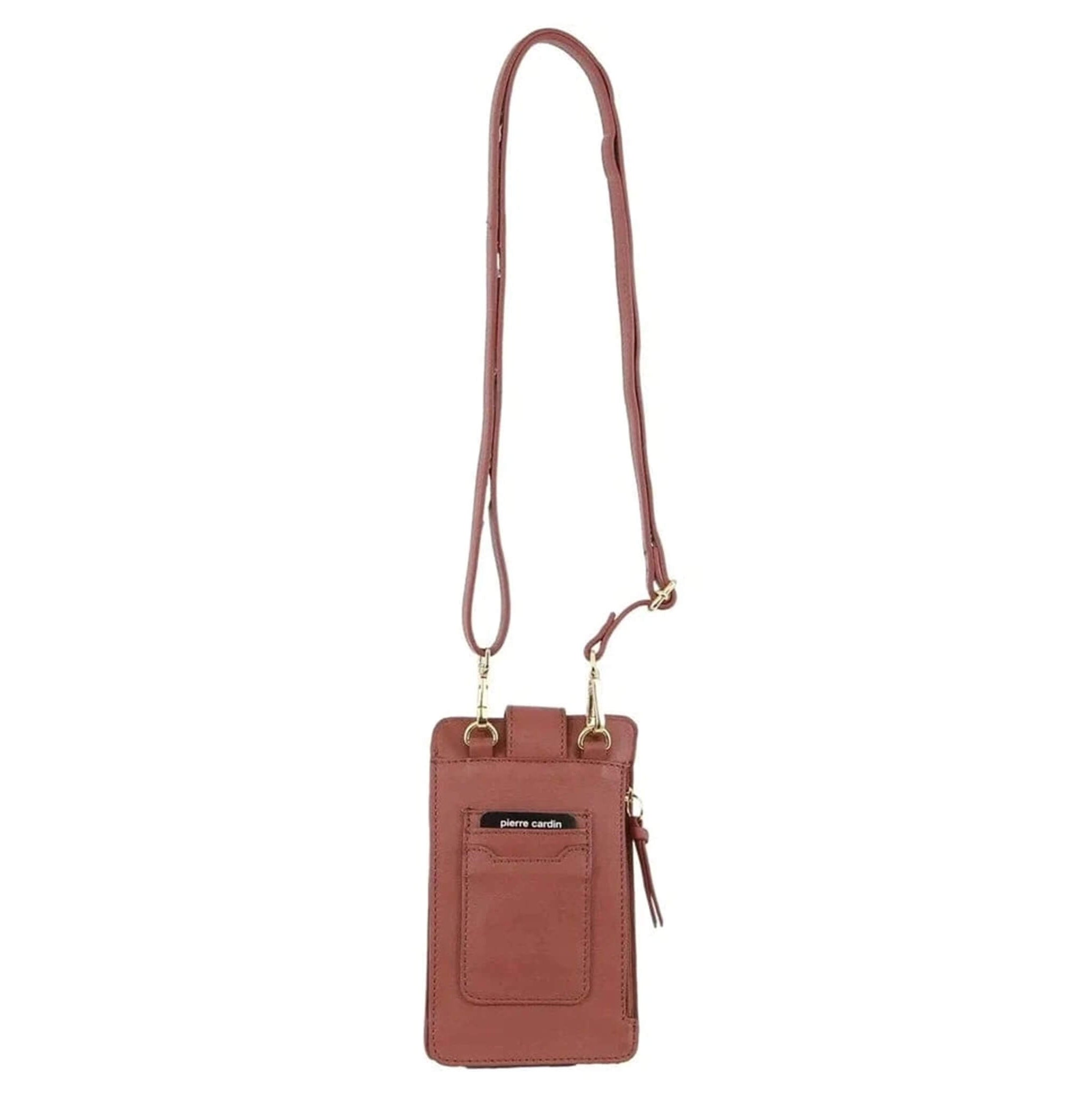 Pierre Cardin Compact Leather Phone Holder Bag in Rose