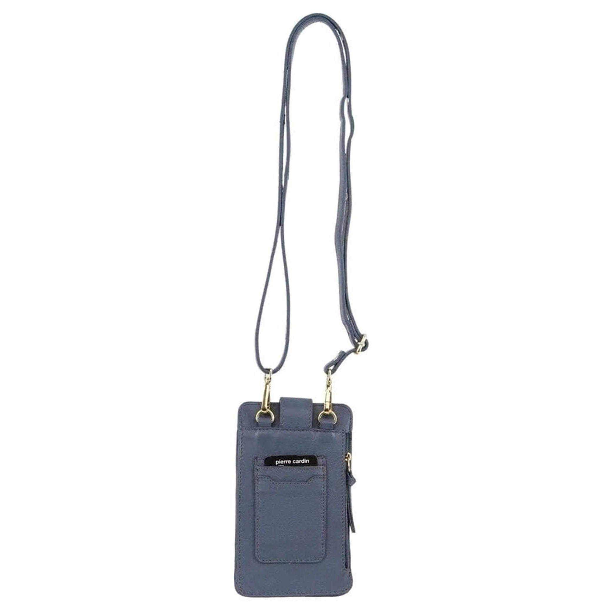 Pierre Cardin Compact Leather Phone Holder Bag in Teal
