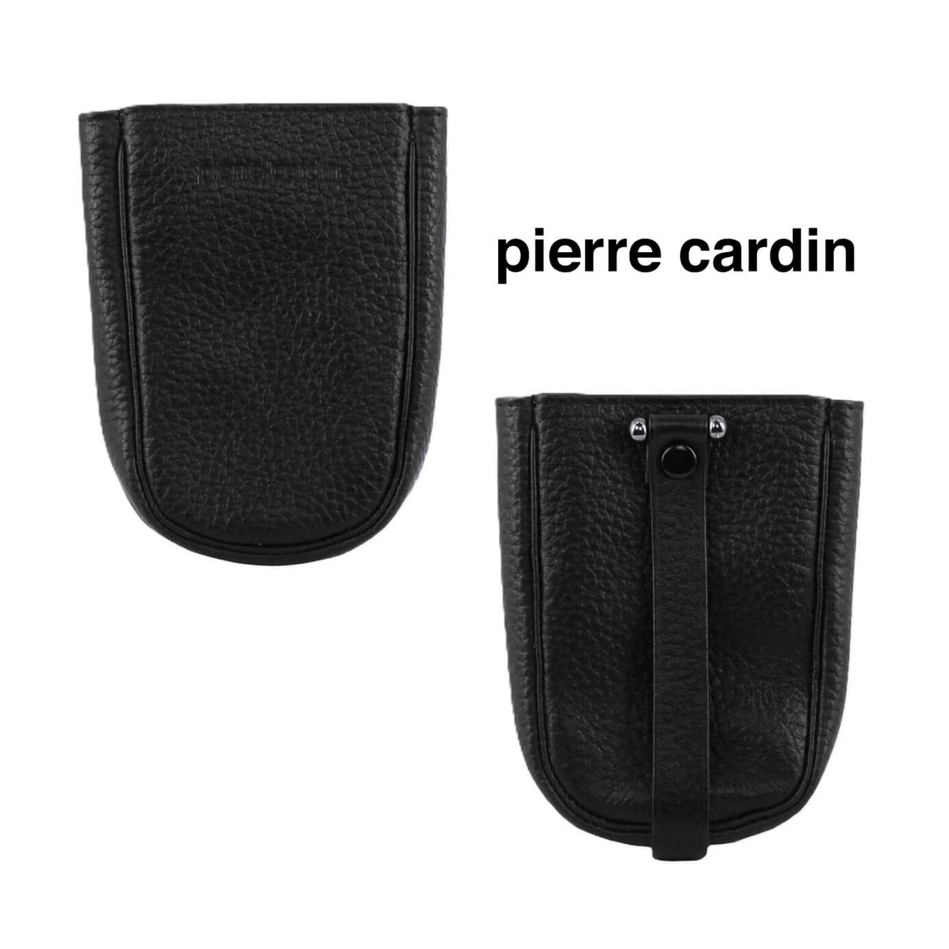 Pierre Cardin Italian Leather Keyring Pouch in Black