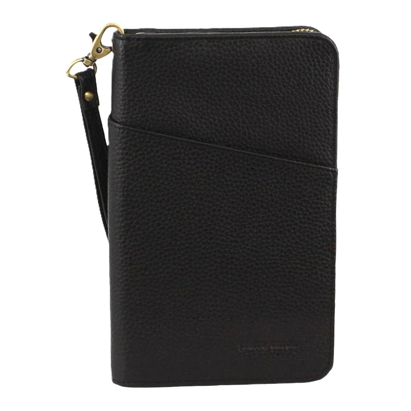 Pierre Cardin Genuine Italian Leather Passport Wallet in Black