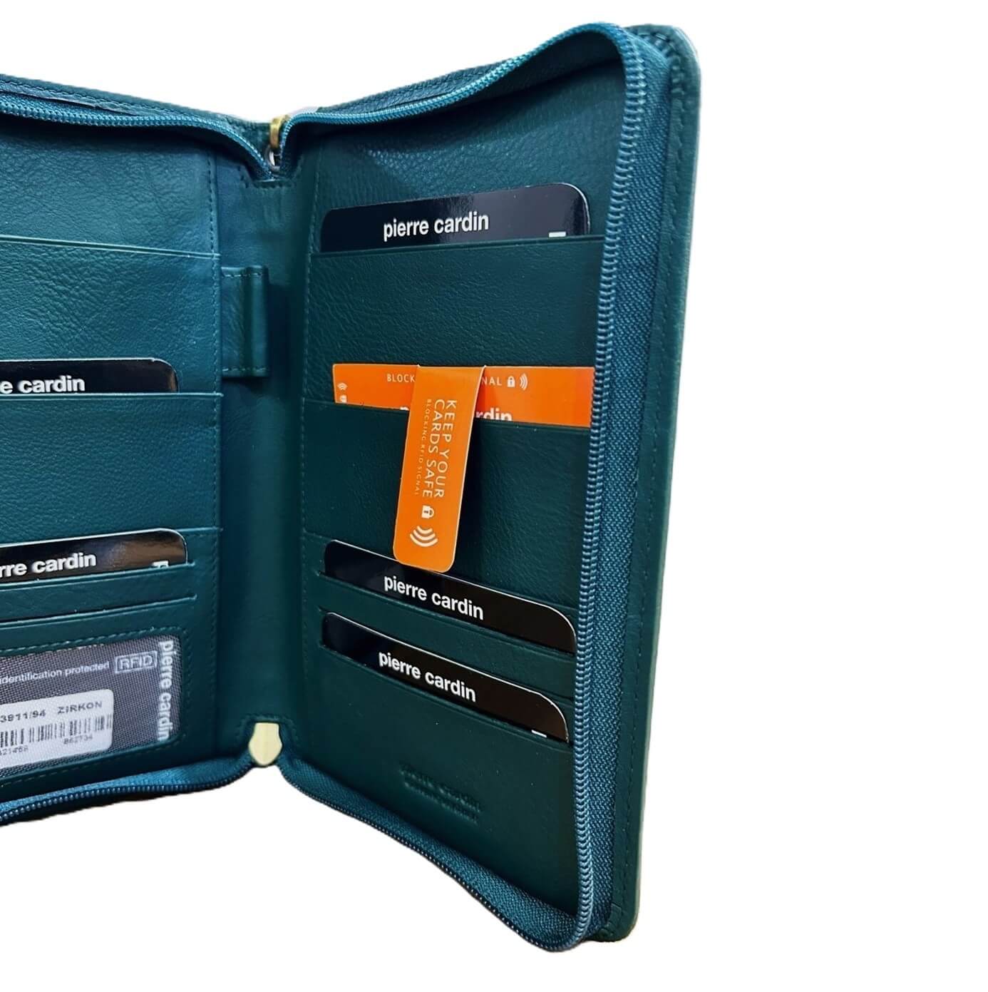 Pierre Cardin Genuine Italian Leather Passport Wallet in Zirkon