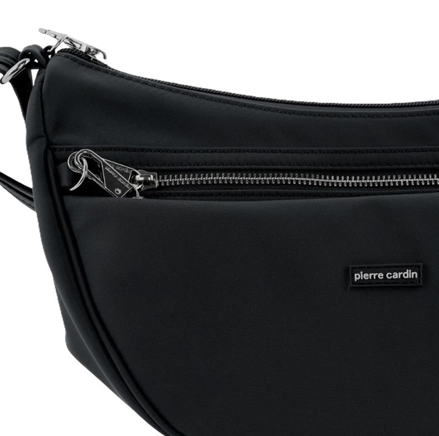 Pierre Cardin Ladies Nylon Anti-Theft-RFID Cross Body Bag in Black