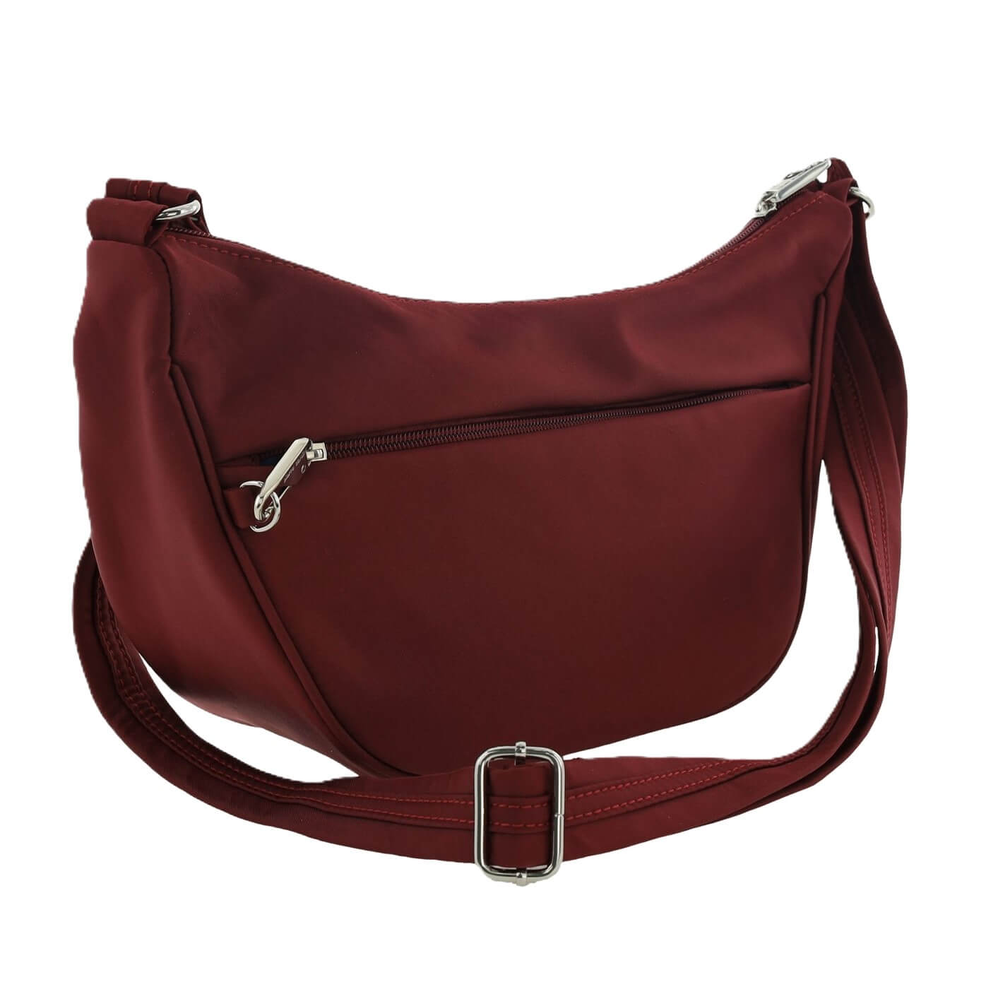 Pierre Cardin Ladies Nylon Anti-Theft-RFID Cross Body Bag in Wine