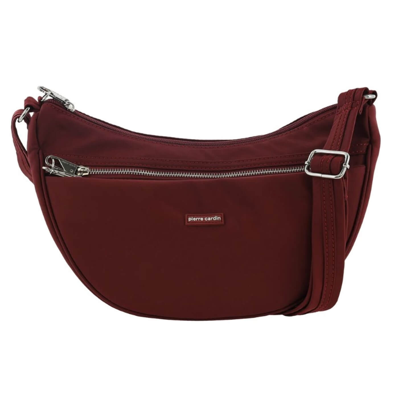 Pierre Cardin Ladies Nylon Anti-Theft-RFID Cross Body Bag in Wine