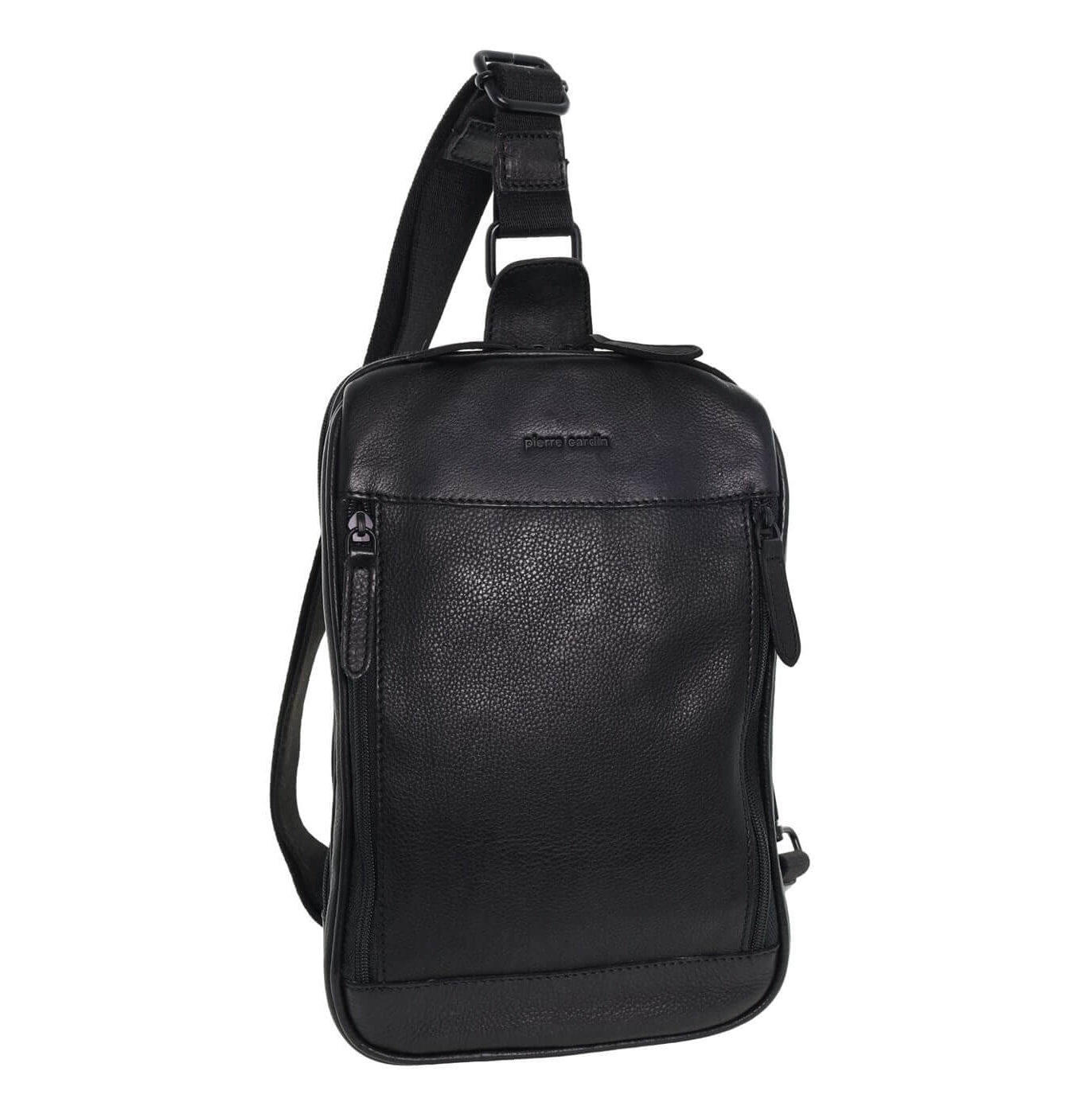 Pierre Cardin Men’s Leather Crossbody-Sling Bag in Black